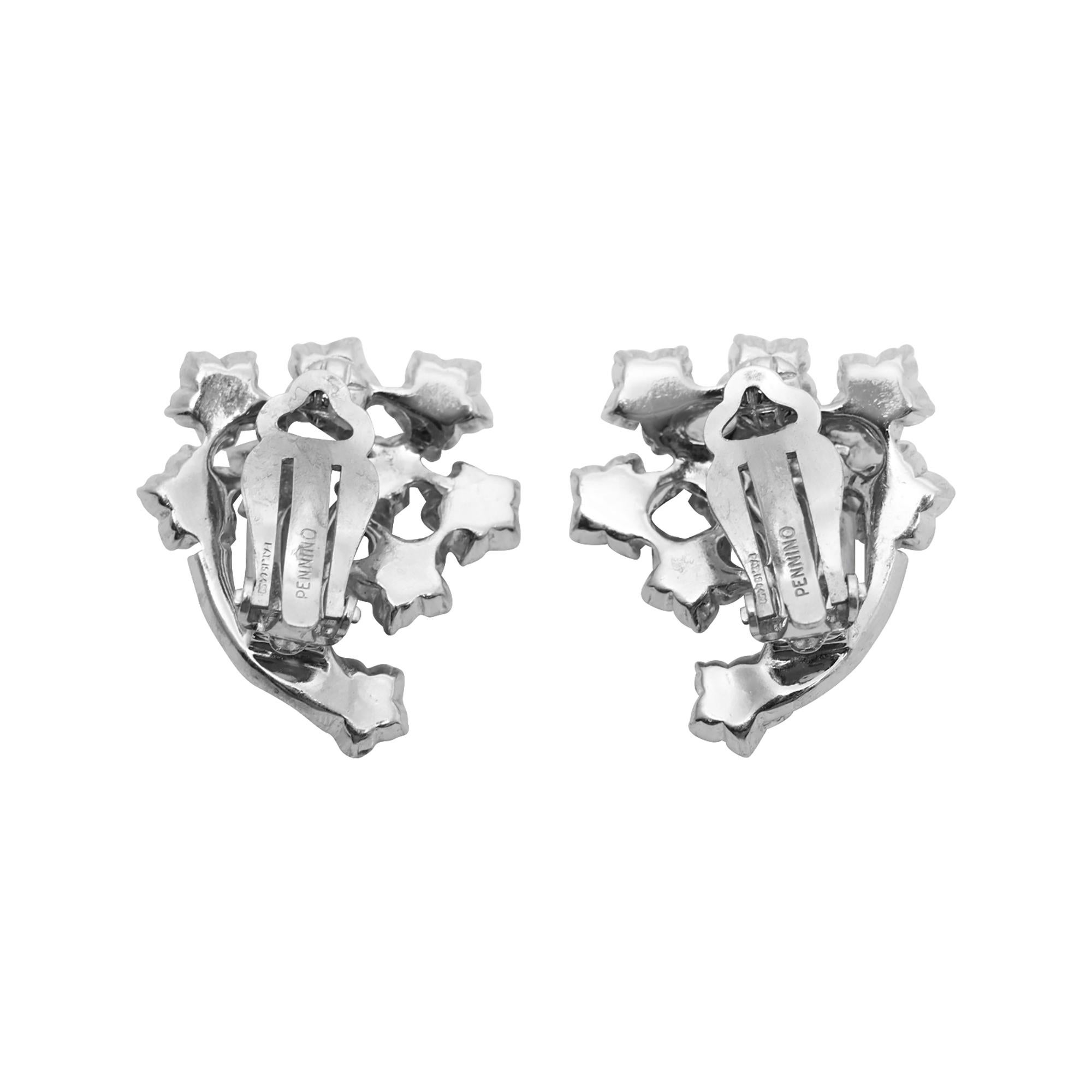 Boucles d'oreilles Pennino Flower Cornucopia des années 1960 en vente 3