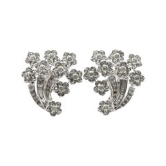 Vintage Pennino Rhinestone Diamante Cornucopia Earrings Circa 1960's