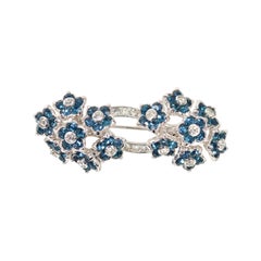 Vintage Pennino Sapphire Blue and Crystal Double Ended Brooch Circa 1960s