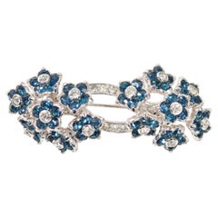 Vintage Pennino Sapphire Blue and Crystal Double Ended Brooch