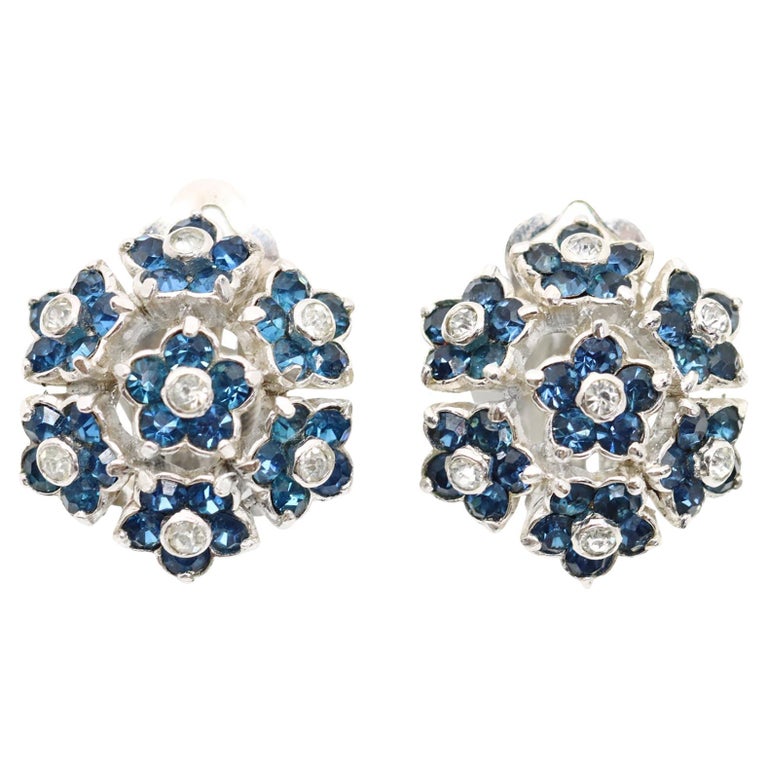 Orecchini Pendenti Vintage A Fiore Di Cristallo Blu, Gioielli A Goccia Con Zirconi, Per Donne E Ragazze, Fatti A Mano, Stile Boho