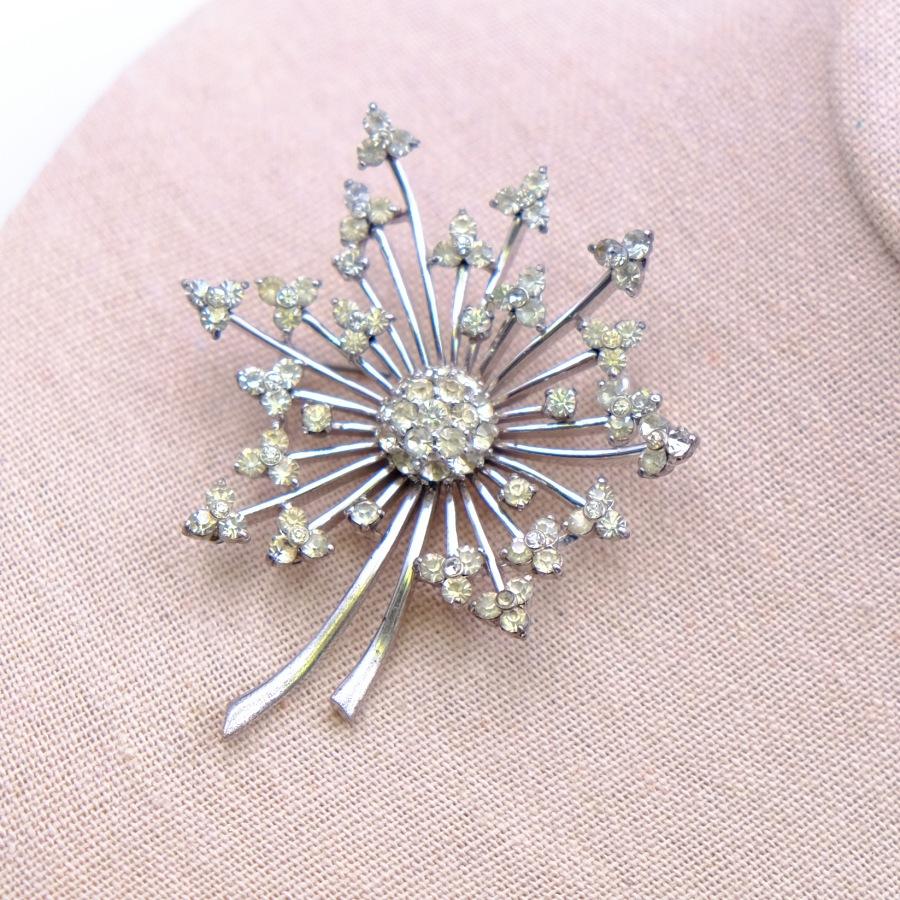 Vintage Pennino Sterling Flower Brooch 1950s In Excellent Condition In Austin, TX