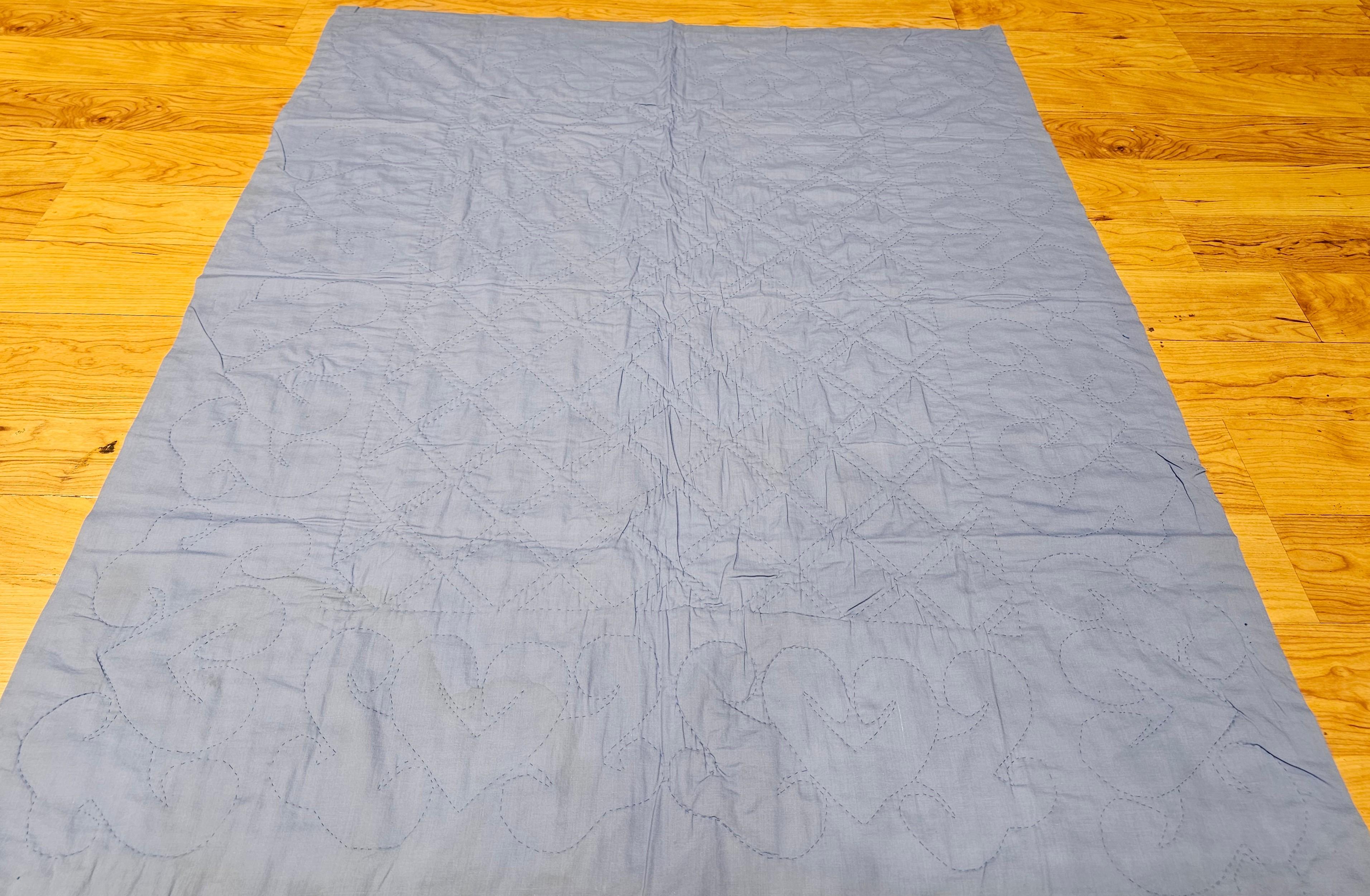 Vintage Pennsylvania Amish “Sunshine and Shadows” Hand-Stitched Crib Quilt For Sale 6