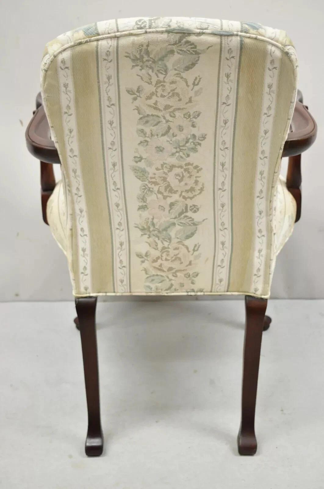 Sedia a braccio d'oca imbottita d'epoca di Pennsylvania House Queen Anne in mogano in vendita 3