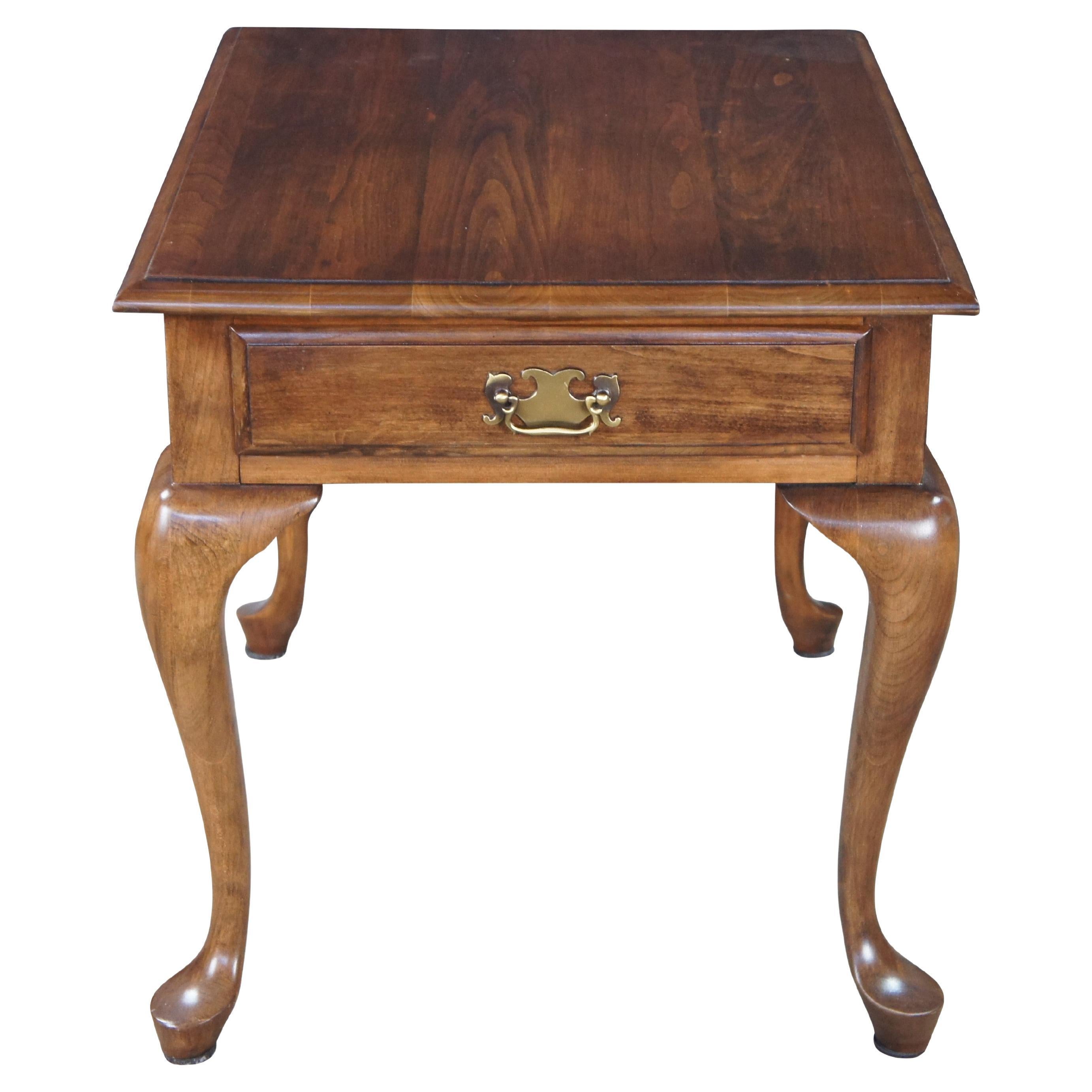 Vintage Pennsylvania House Queen Anne Style Cherry Side Table With Drawer 27"