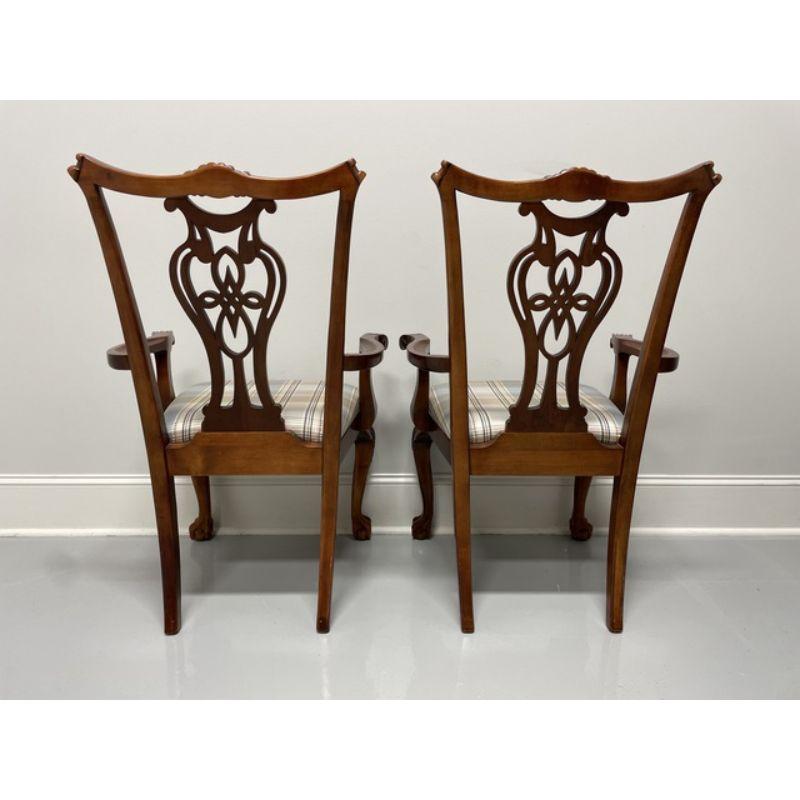 Pennsylvania House Solid Ball in Claw Dining Armchairs, Pair In Good Condition In Charlotte, NC