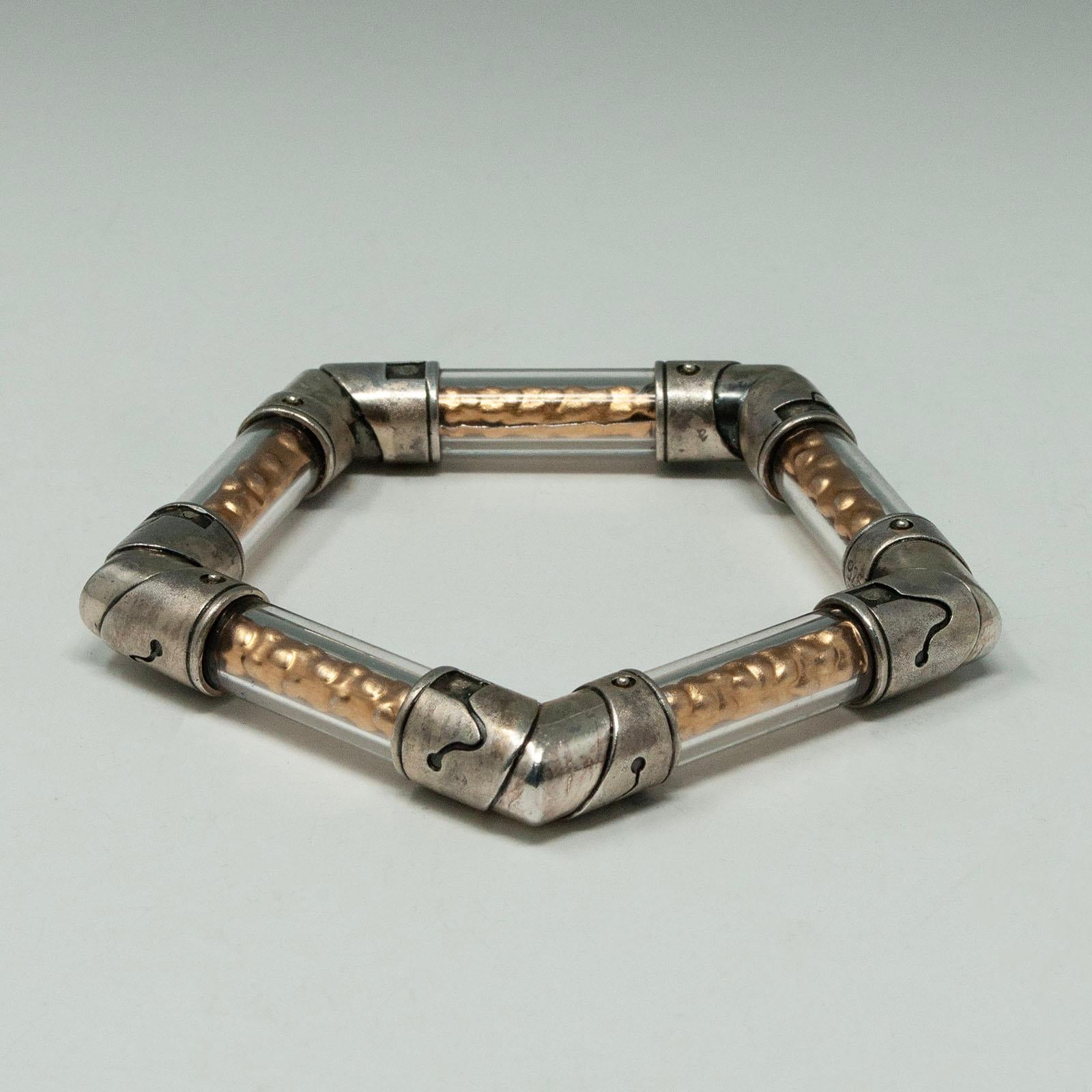 Women's or Men's Vintage Pentagon Bracelet by Moshe Botser For Sale