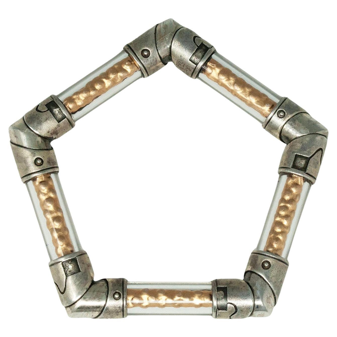 Vintage Pentagon Bracelet by Moshe Botser For Sale