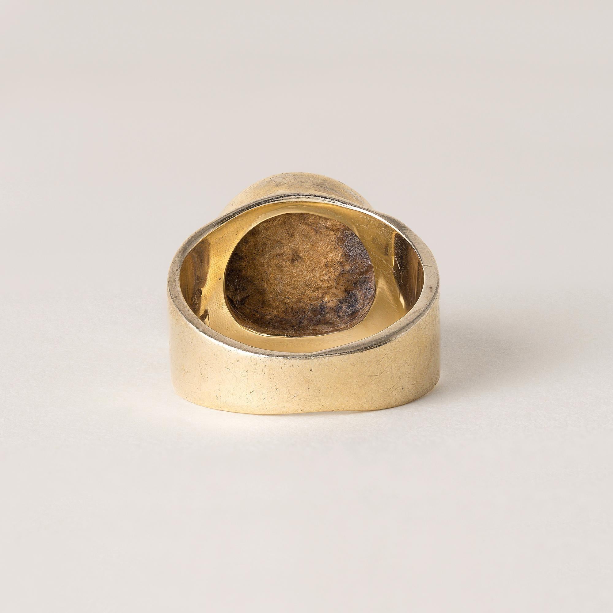 Donna Anello Pentagramma Vintage Diamante Stella a Cinque Punte Fascia Astrologica Oro 14K in vendita