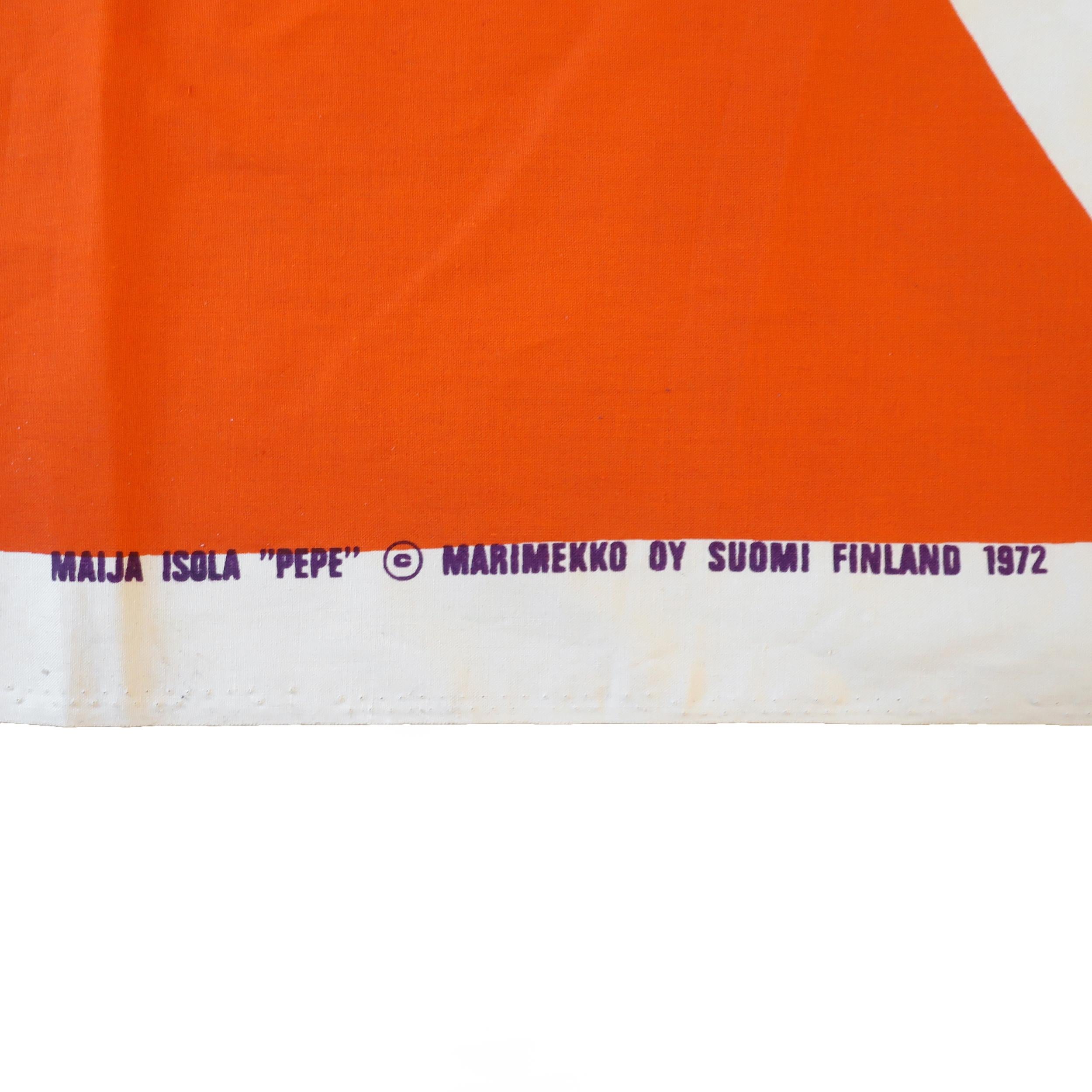 Pepe-Textil von Maija Isola für Marimekko, 1972 im Zustand „Gut“ in Brooklyn, NY