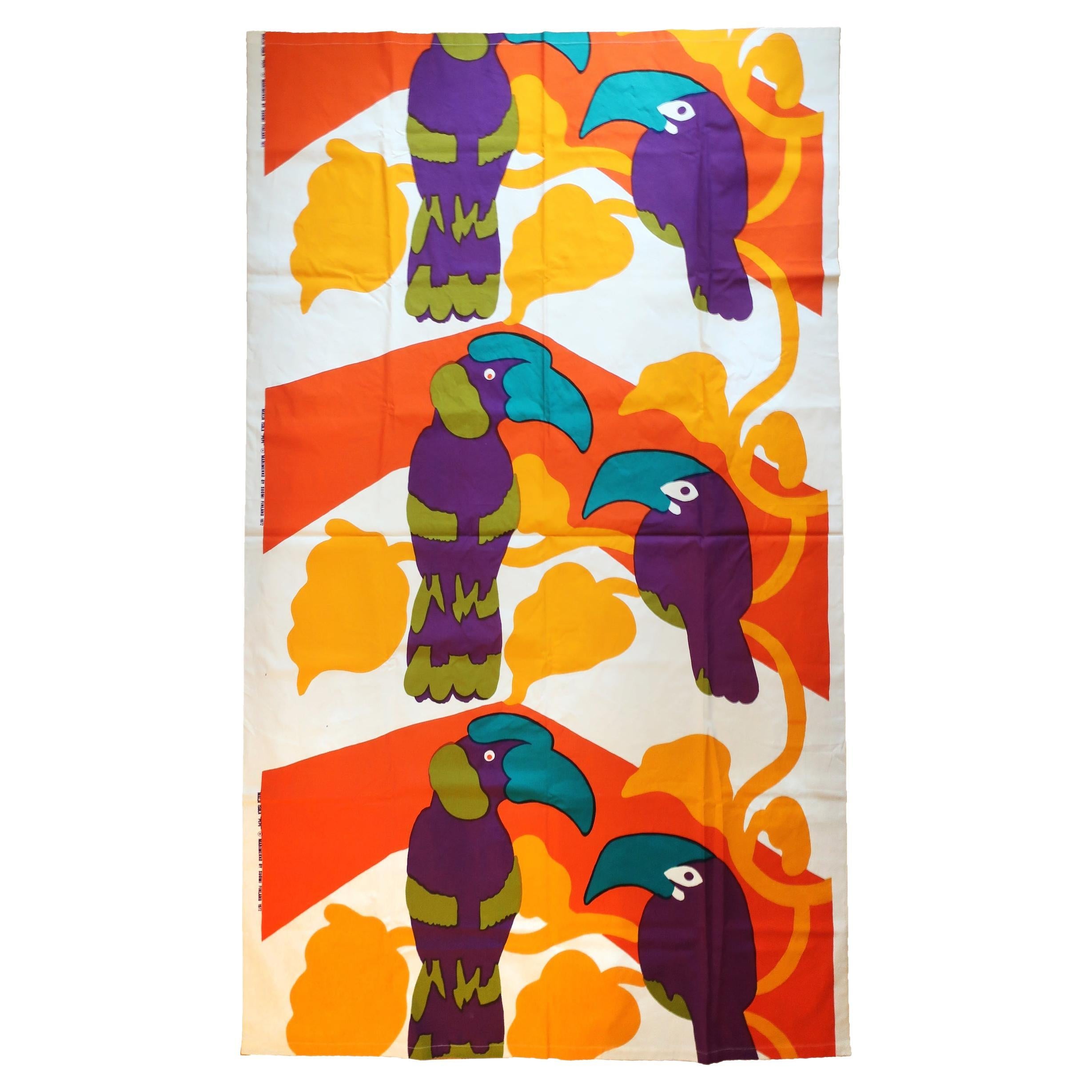 Vintage “Pepe” Textile by Maija Isola for Marimekko, '1972' For Sale