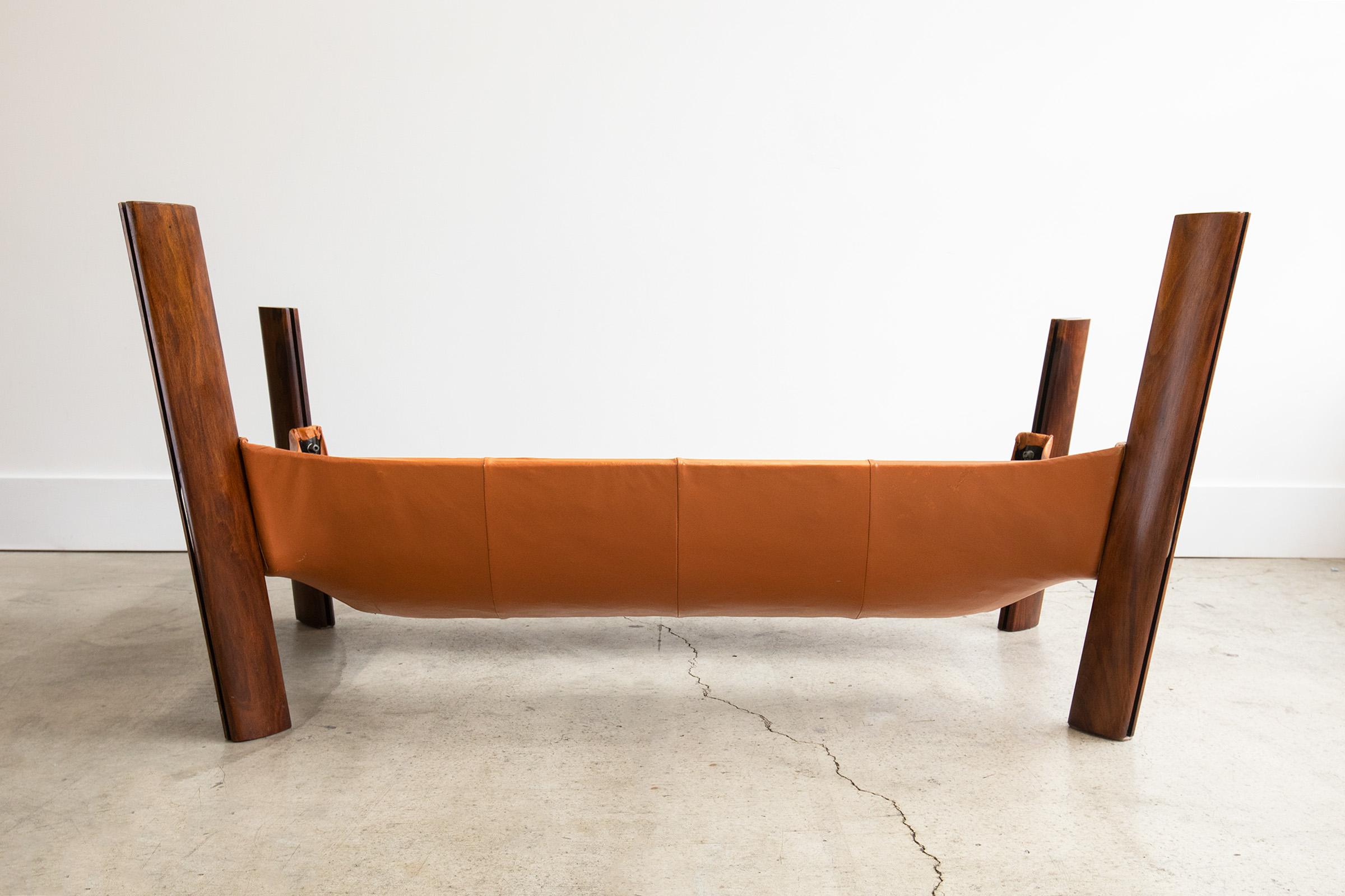 Vintage Percival Lafer MP-211 Sofa Brazilian Rosewood & Original Cognac Leather 2