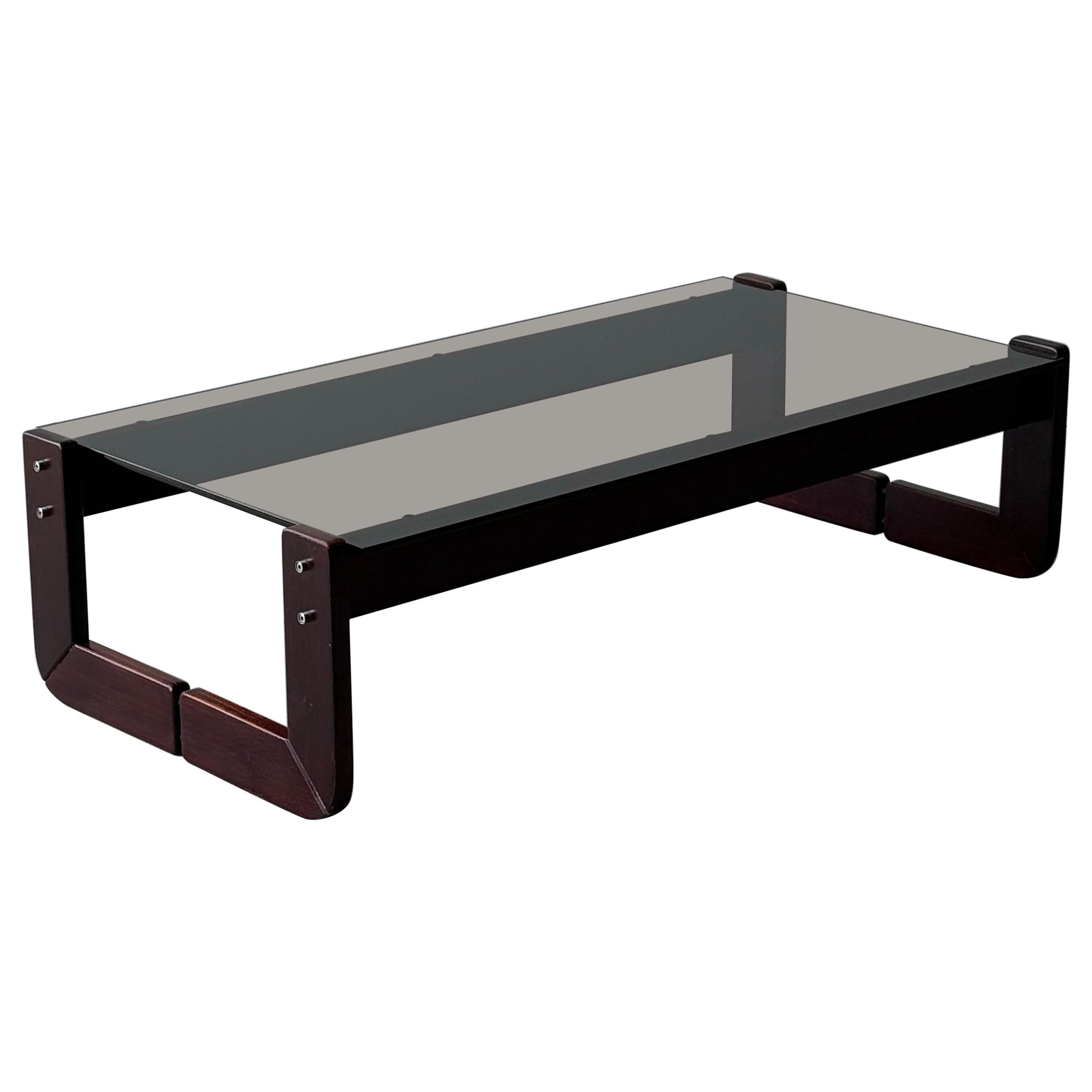Vintage Percival Lafer Rosewood and Glass Coffee Table