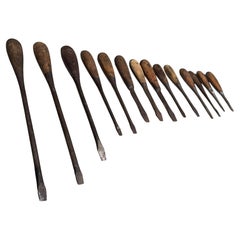 Destornilladores Vintage Perfect Handle Escalas de madera Mango de metal remachado