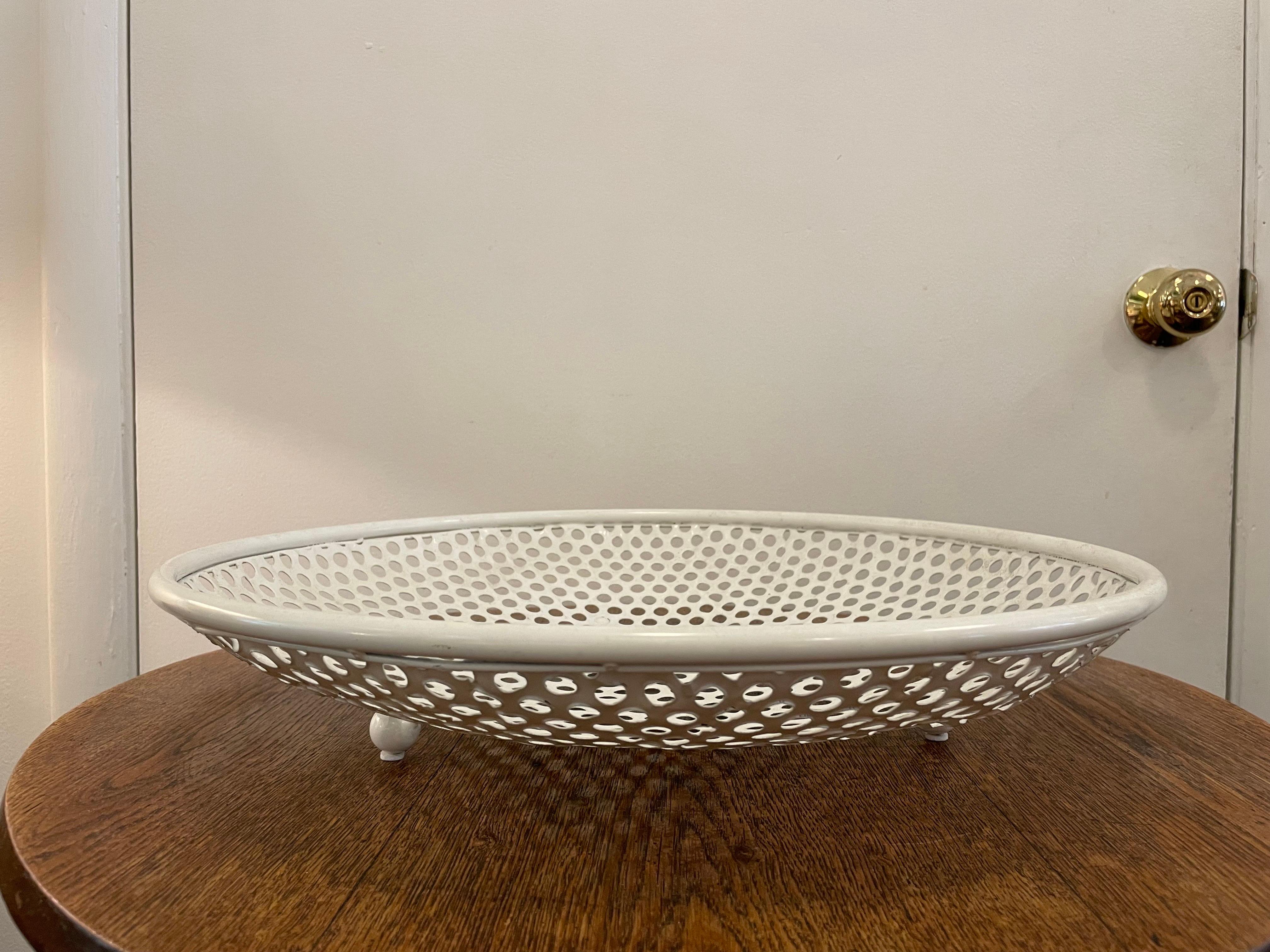 Mid-20th Century Vintage Perforated Mategot Style Footed Tray For Sale