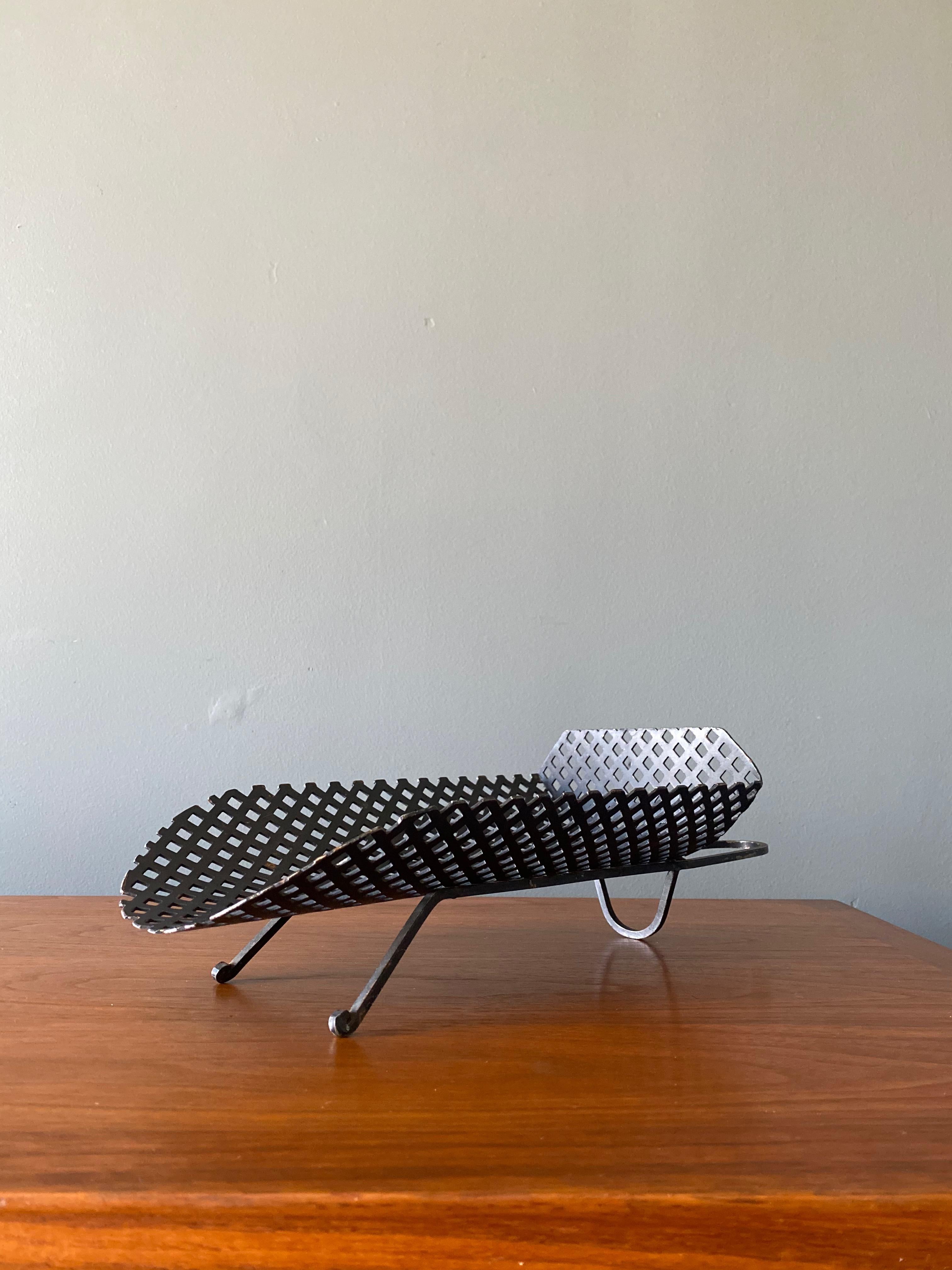 Vintage Perforated Metal Catch-All/Envelope Tray 5