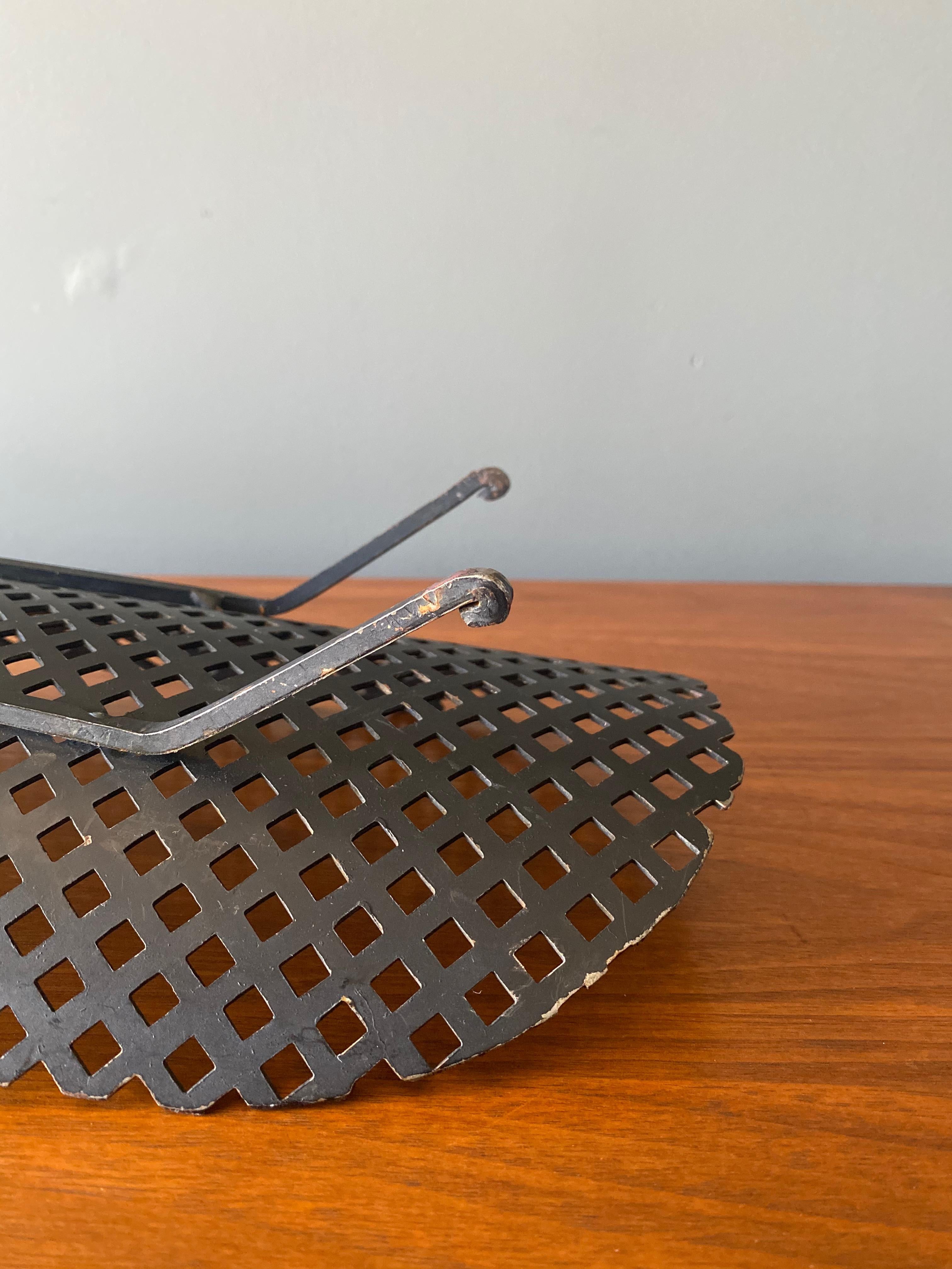 Vintage Perforated Metal Catch-All/Envelope Tray 6