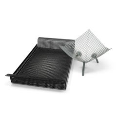 Vintage Perforated Metal Tray and Bowl