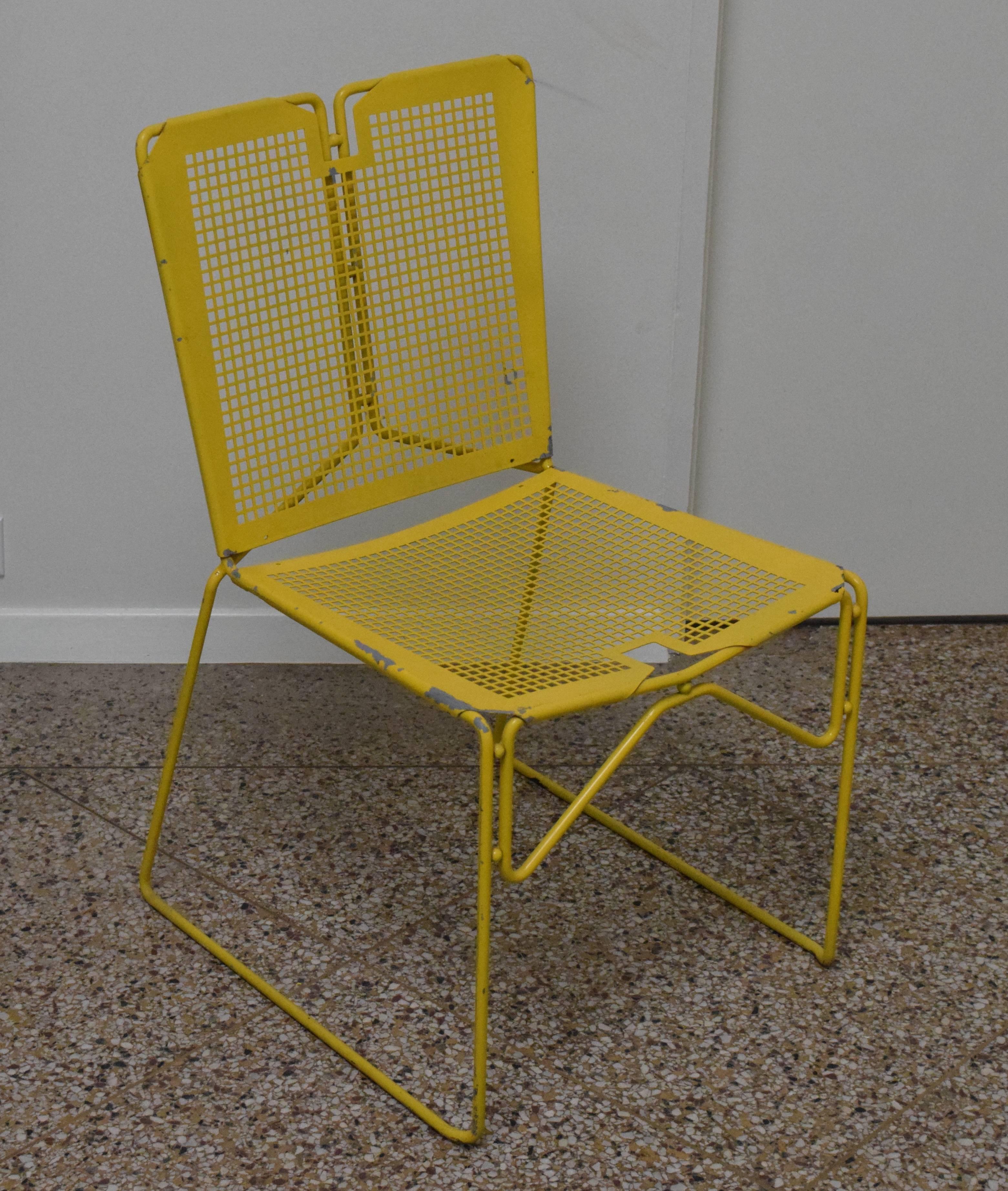Mid-Century Modern Vintage Perforated Steel Chairs For Sale