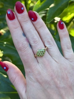 Vintage Peridot Cluster Ring 14K Gelbgold