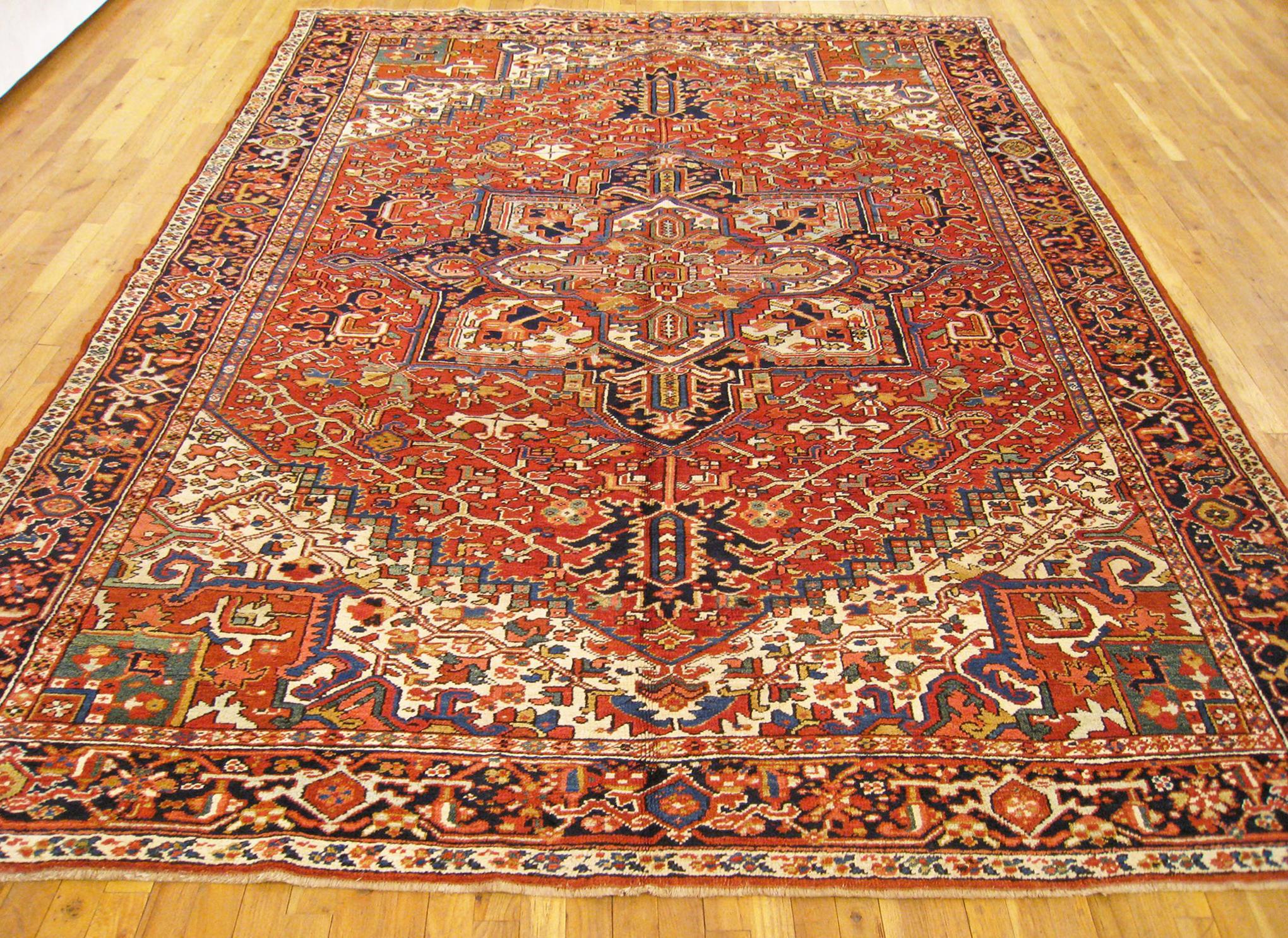 Persian Vintage Perisan Decorative Oriental Heriz in Room Size For Sale