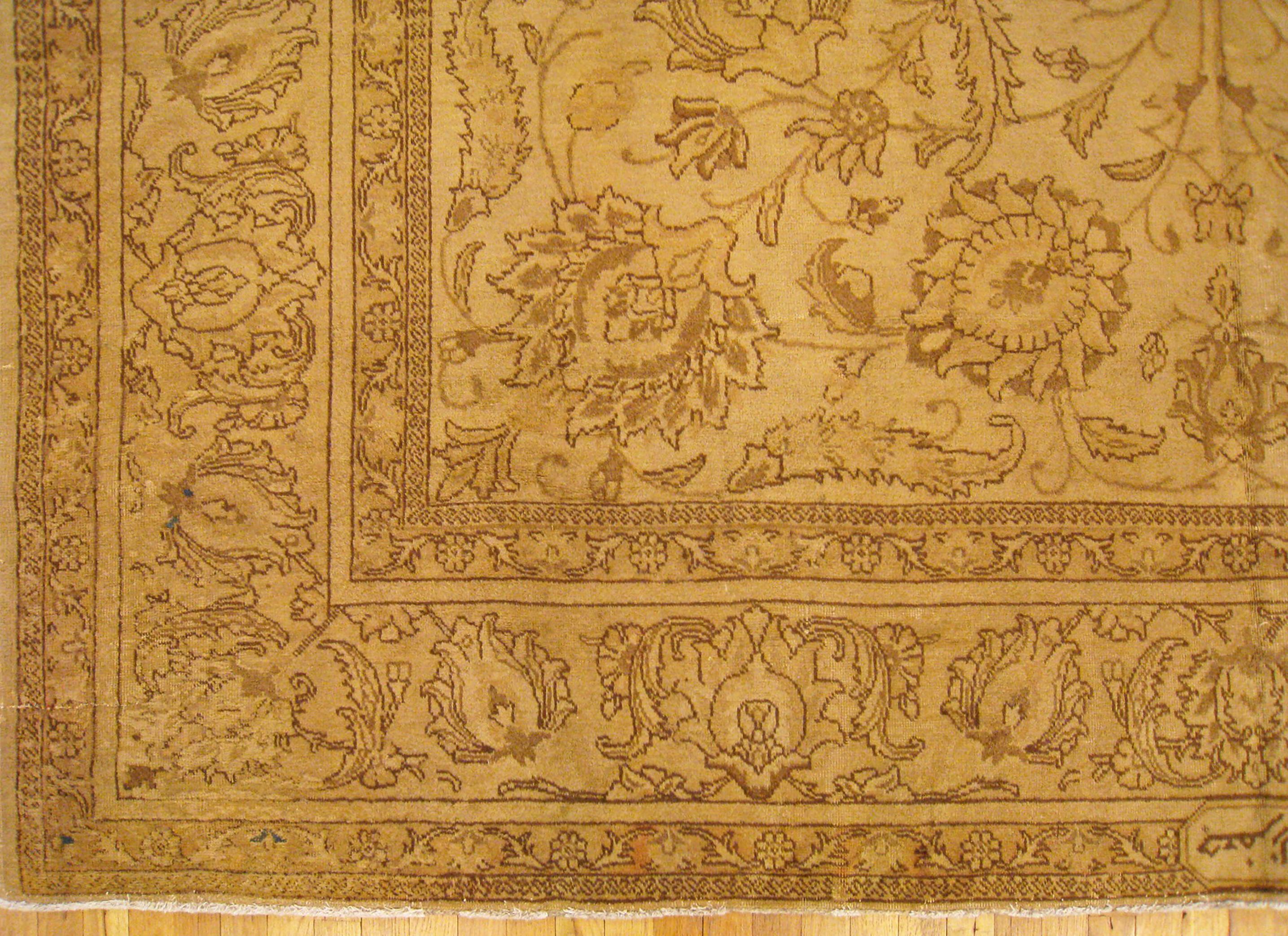 Hand-Knotted Vintage Perisan Decorative Oriental Tabriz in Room Size For Sale