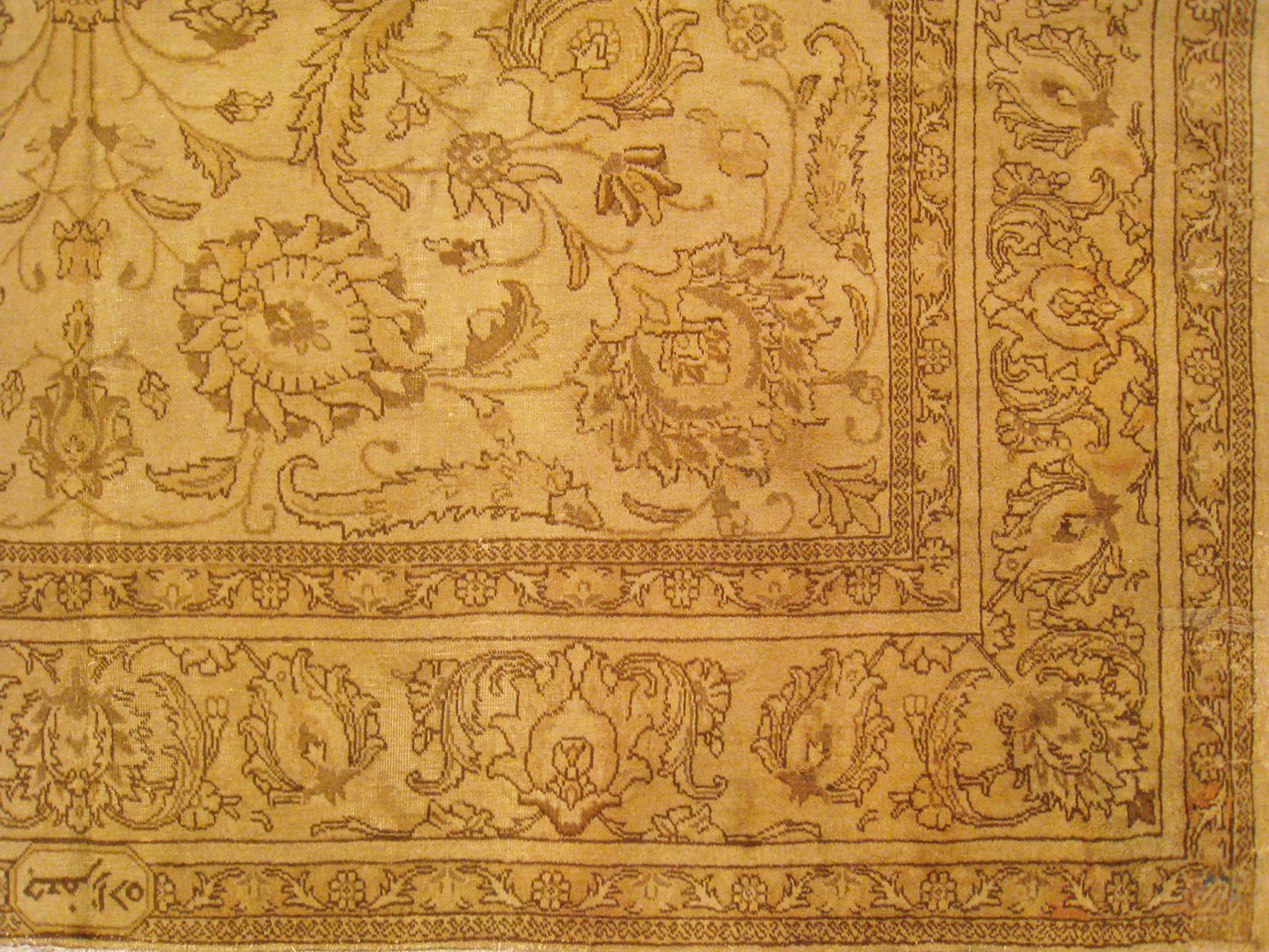 Wool Vintage Perisan Decorative Oriental Tabriz in Room Size For Sale