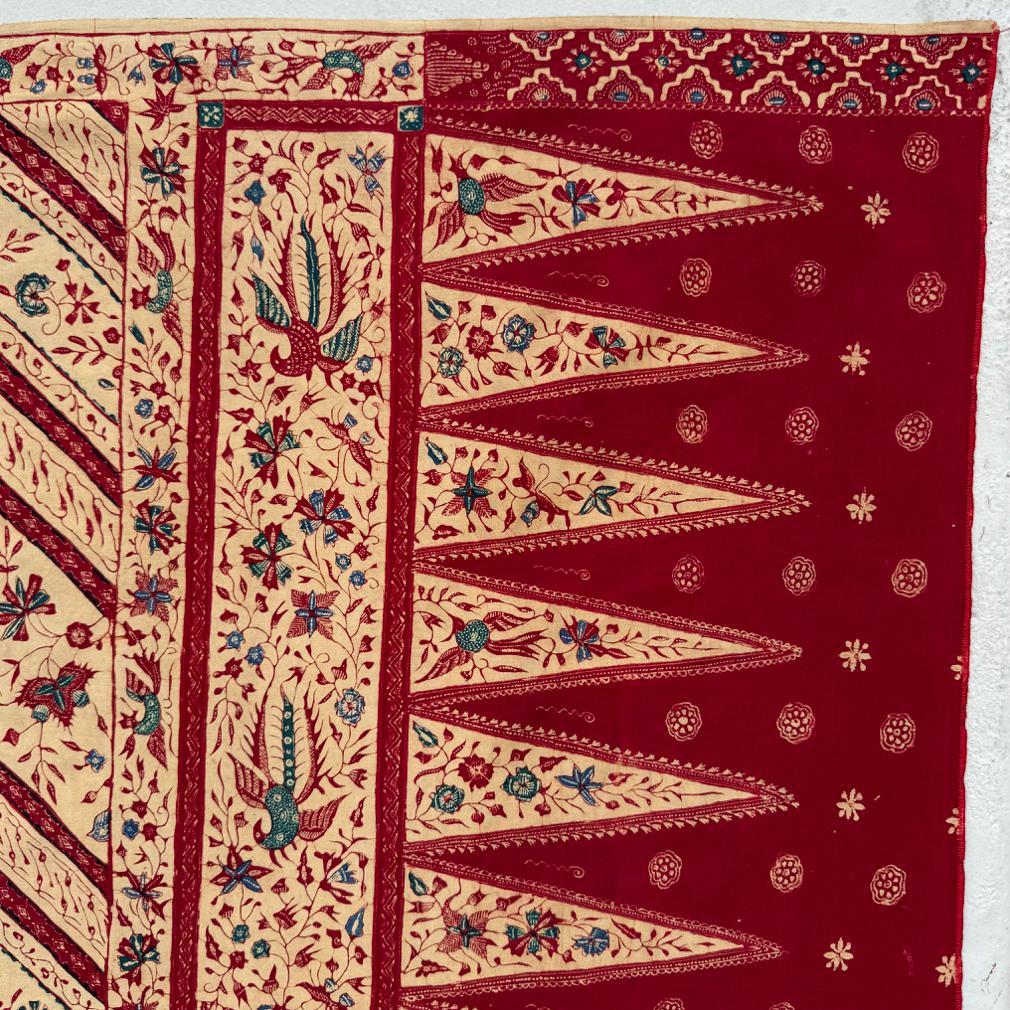 Vintage Pernakan Kain Panjang Batik-Tulpen im Vintage-Stil, Cirebon, Java 1950 im Zustand „Gut“ im Angebot in Point Richmond, CA