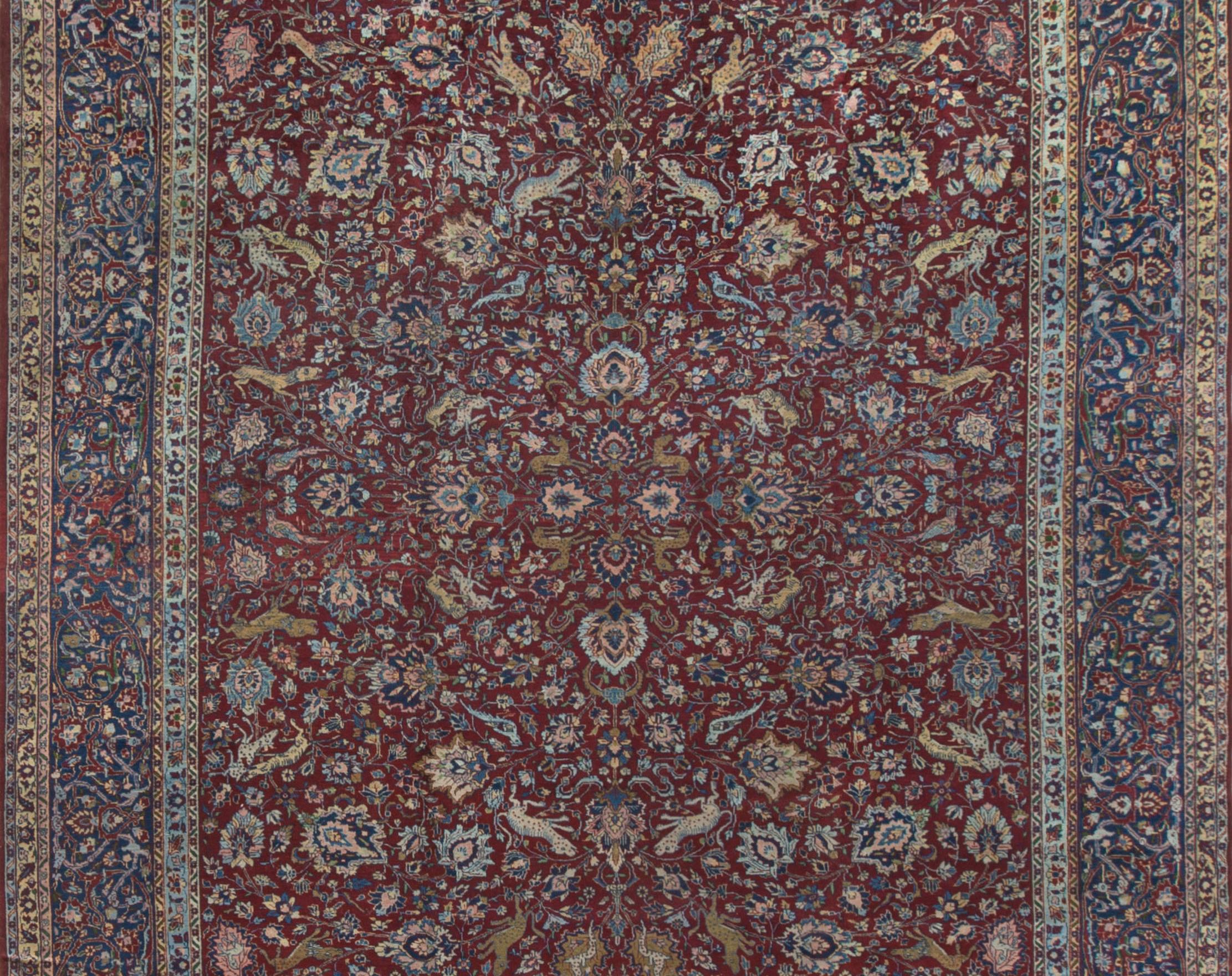 Vintage Persian Kashan Rug, circa 1920  11'9 x 17'8 In Excellent Condition For Sale In Secaucus, NJ