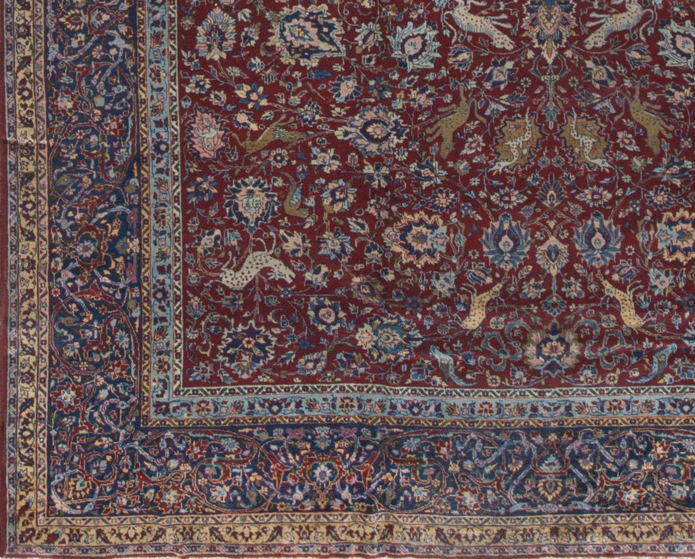 Early 20th Century Vintage Persian Kashan Rug, circa 1920  11'9 x 17'8 For Sale