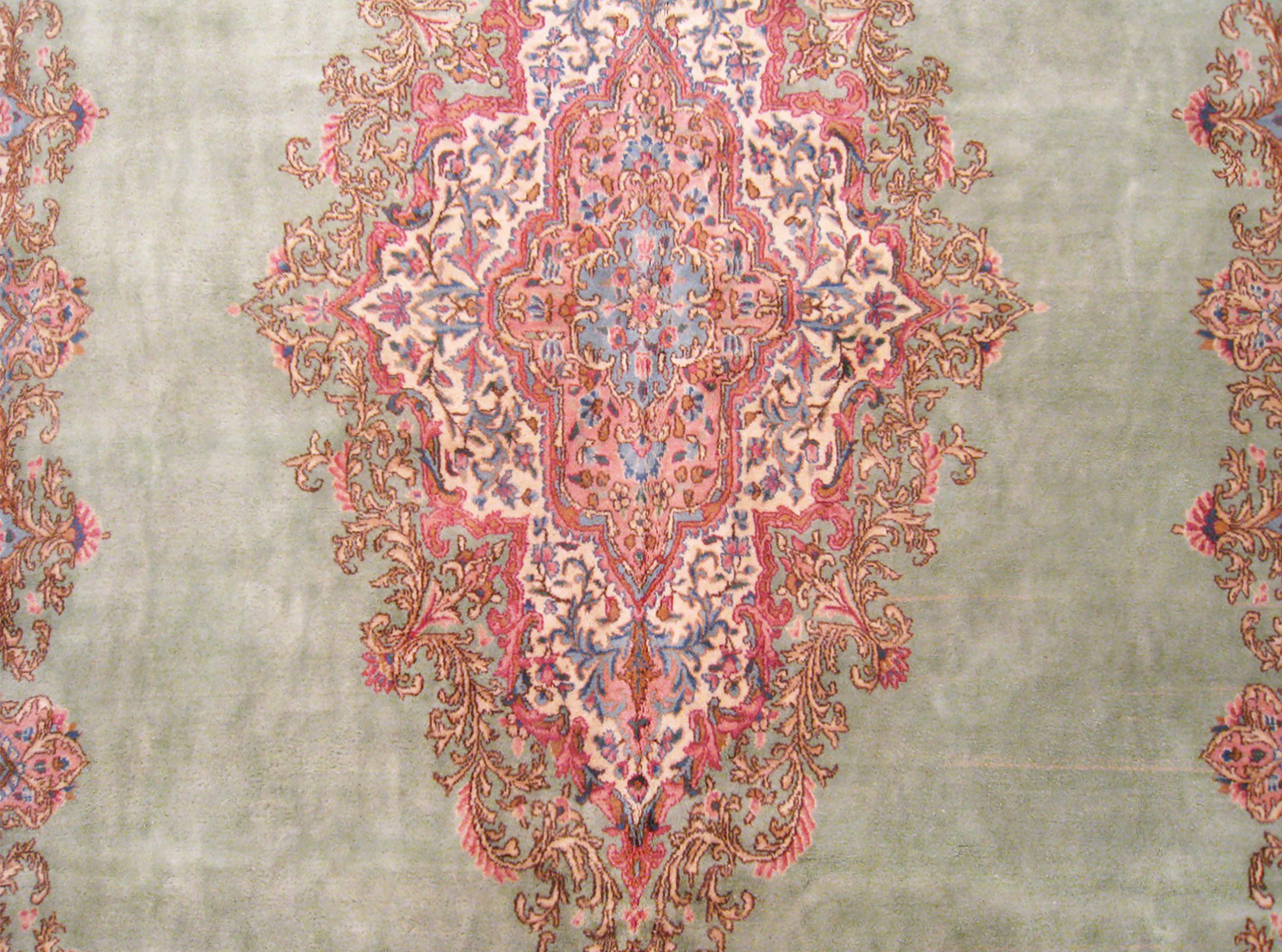Mid-20th Century Vintage Persia Decorative Oriental Kerman Rug in Large Size For Sale