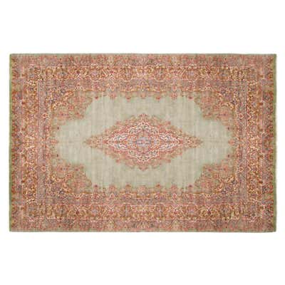 Vintage Persian Decorative Oriental Kerman Rug in Square Size For Sale ...