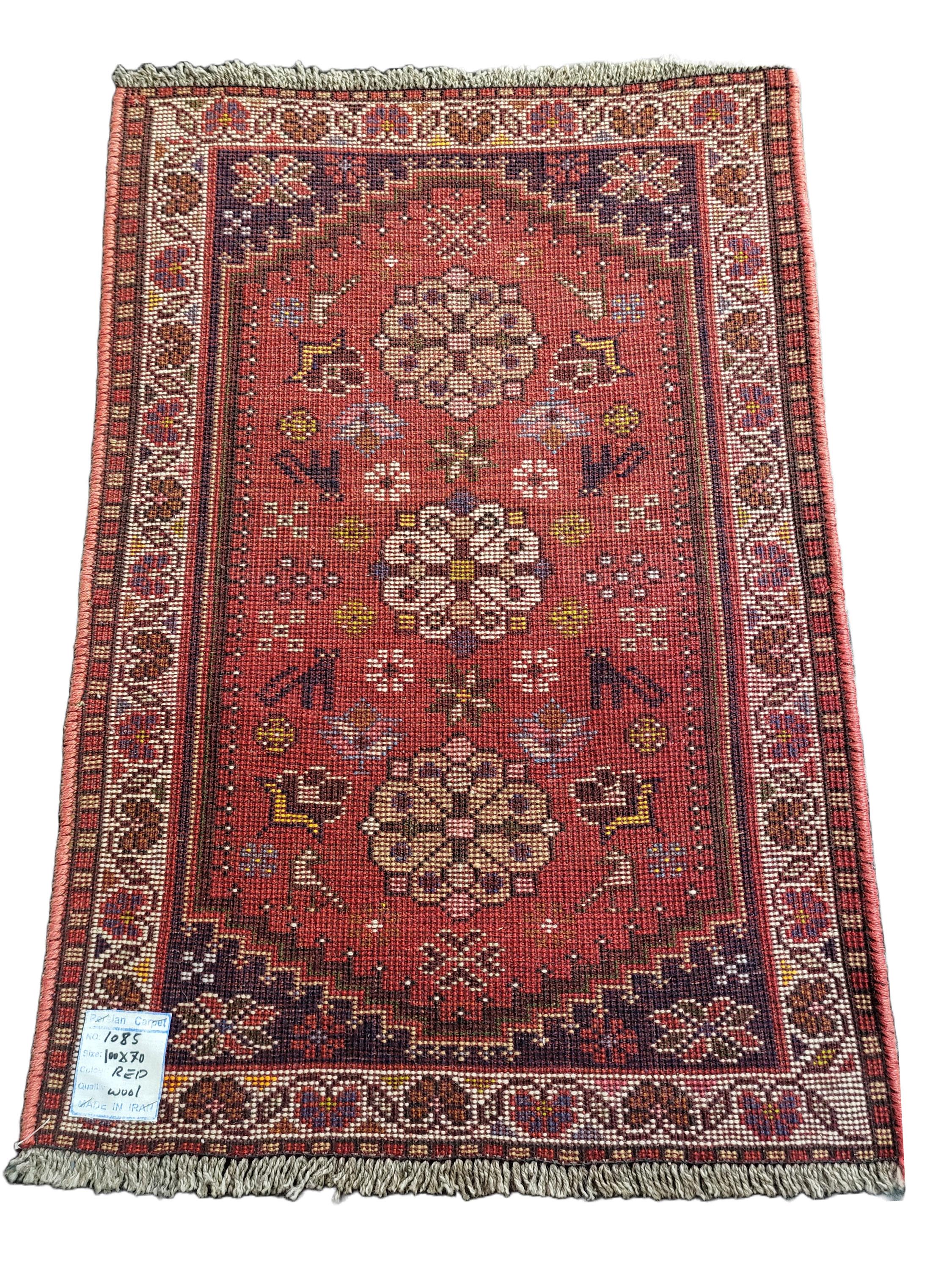 Vintage Persisch Abadeh Stil, Shiraz Teppich (Stammeskunst) im Angebot