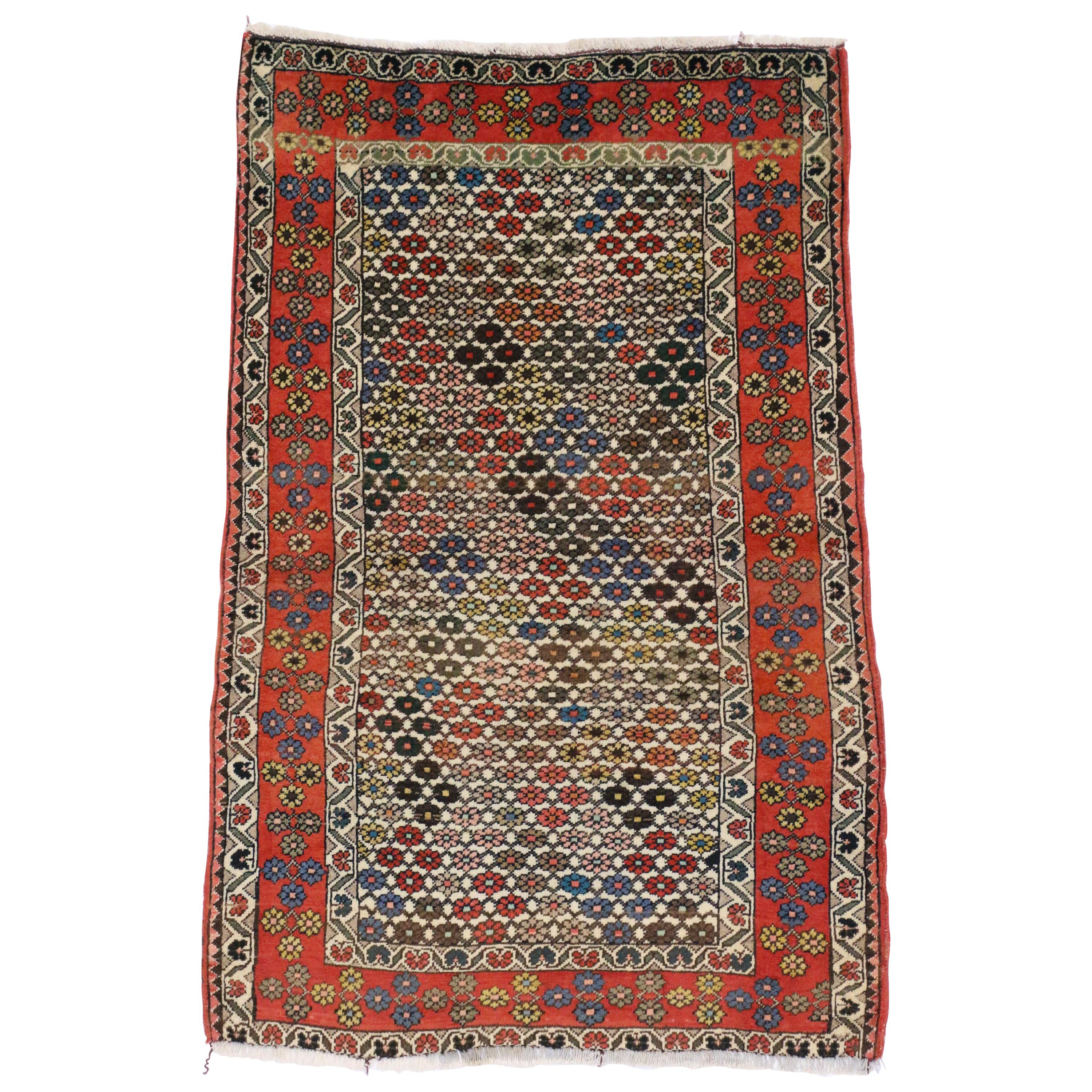 1950’s Persian Afshar Carpet in Nomadic Village Style