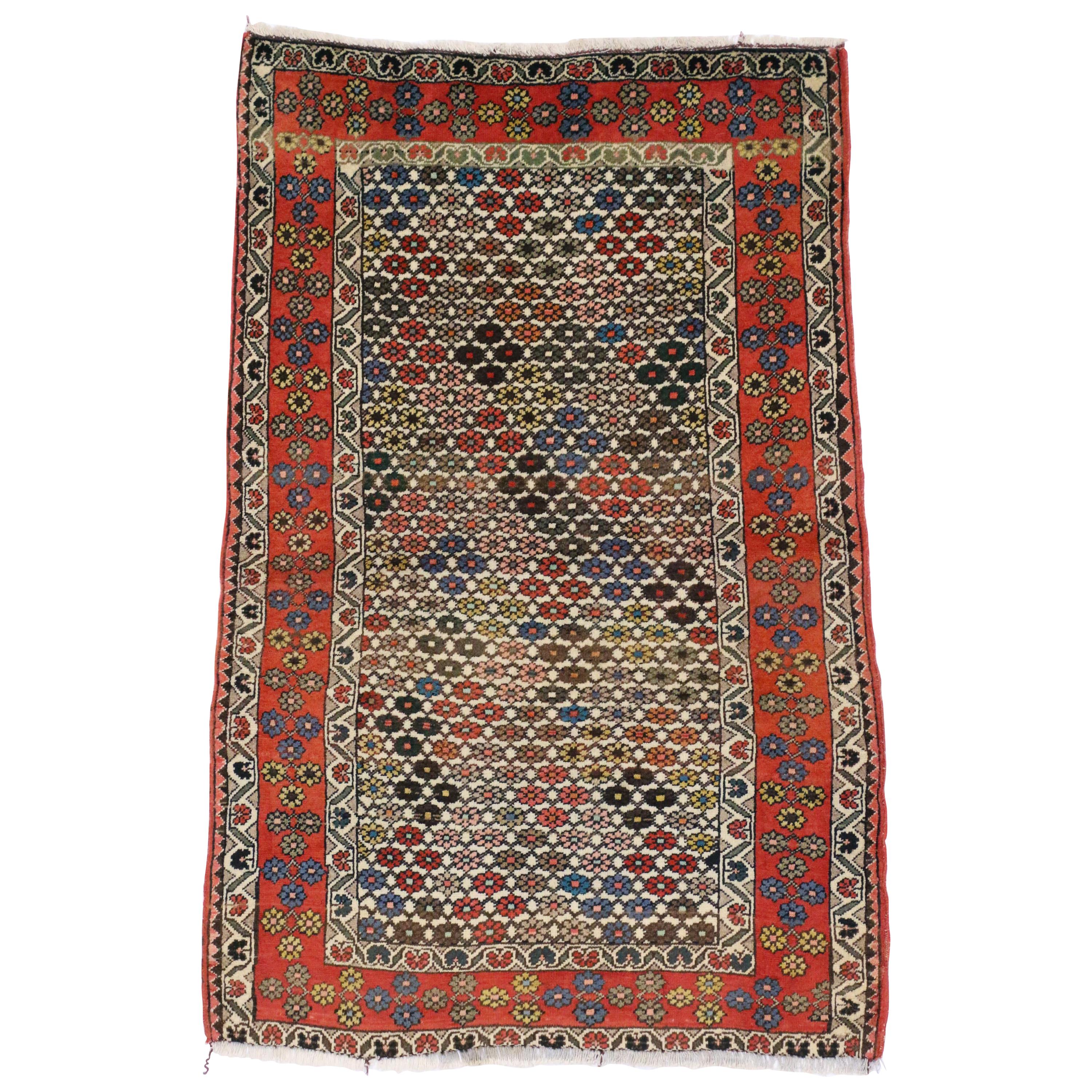 Vintage Persian Afshar Accent Rug in Nomadic Village Style For Sale