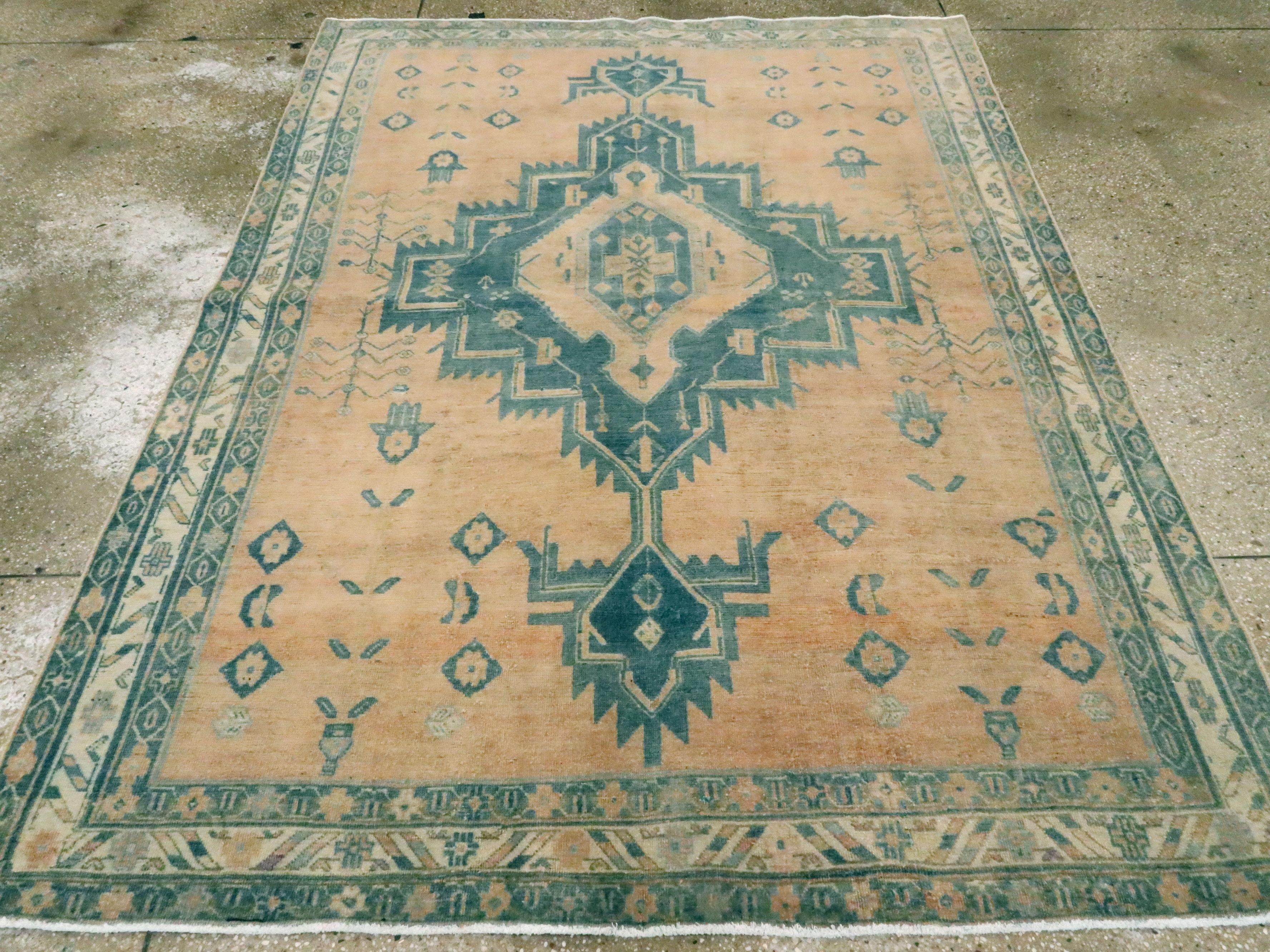 Hand-Knotted Vintage Persian Afshar Rug For Sale