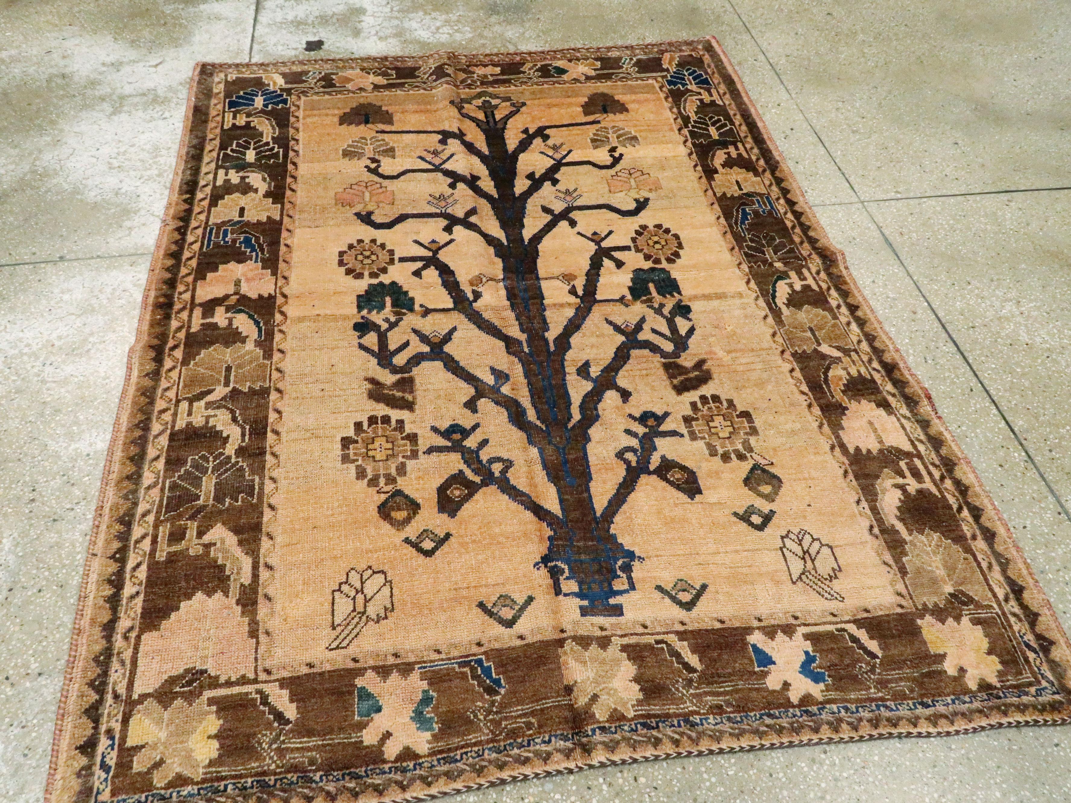 Hand-Knotted Vintage Persian Afshar Rug