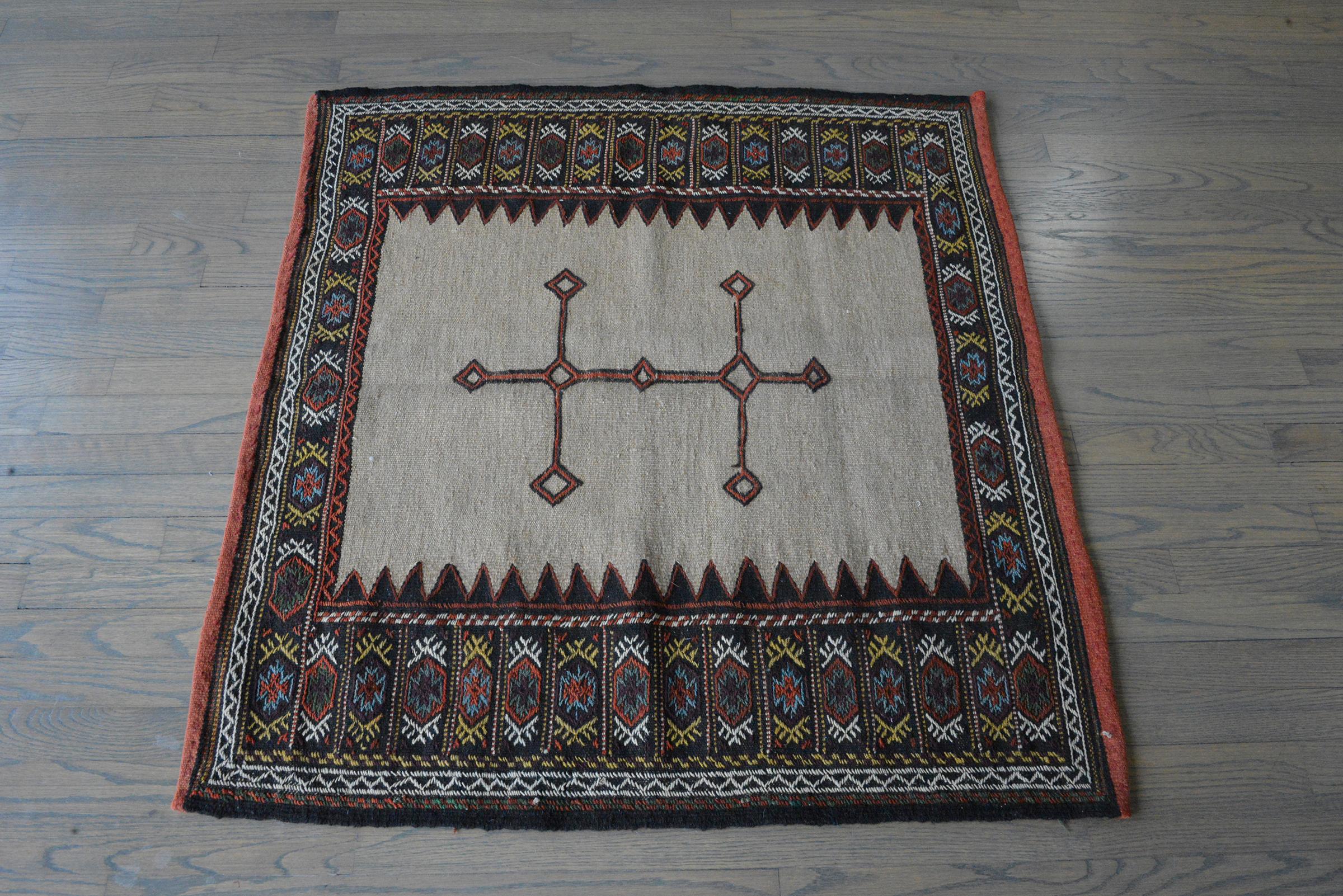 Persischer Afshar Sofreh-Teppich, Vintage im Angebot 4