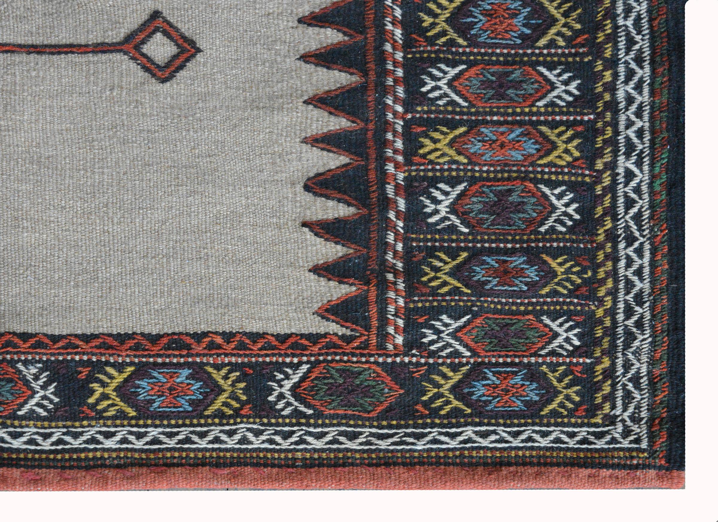 Persischer Afshar Sofreh-Teppich, Vintage im Angebot 2