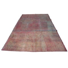 Vintage Persian Ancient Collection Flatweave Wool 6x10 Pink Handmade Area Rug