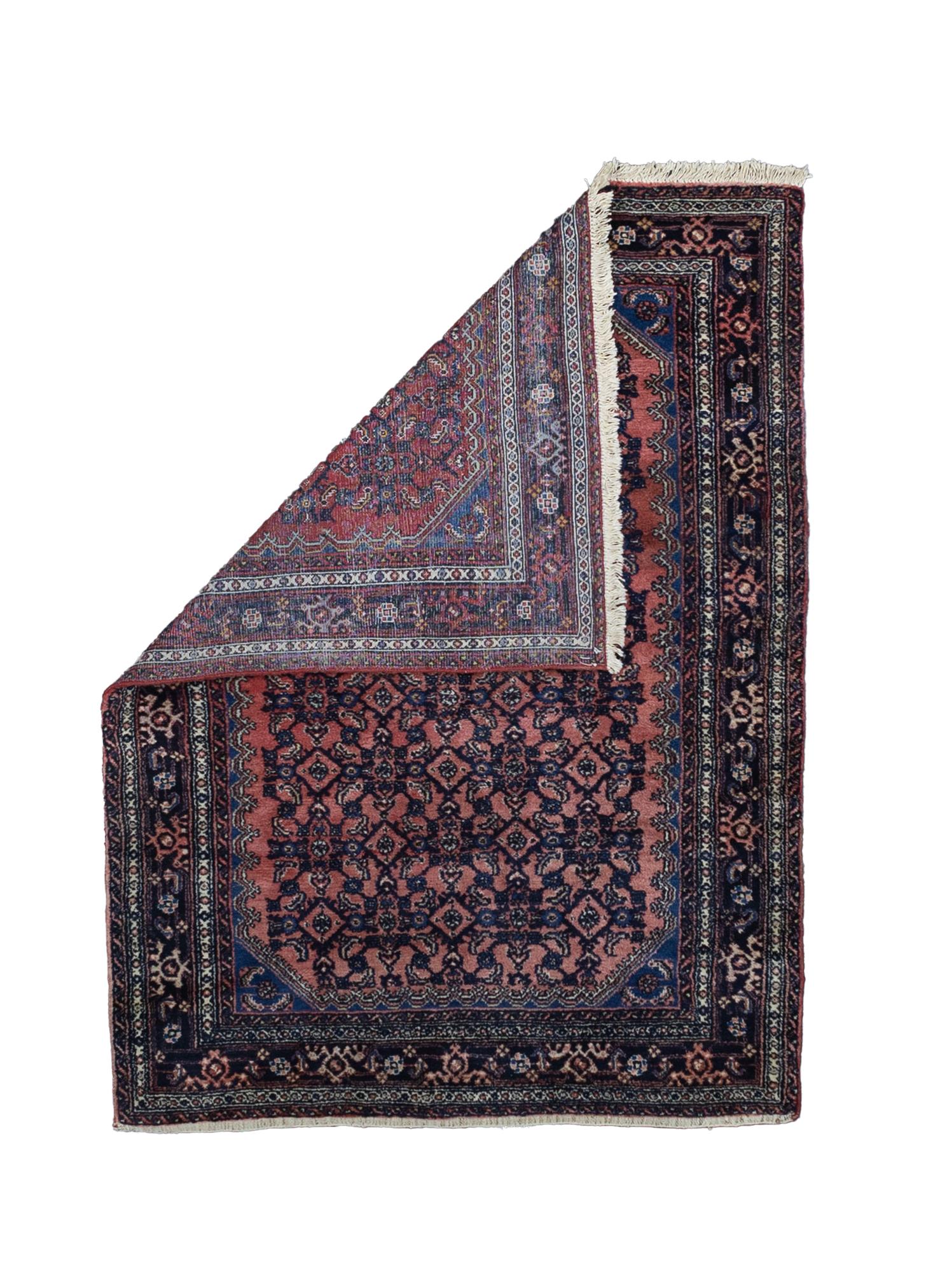 Vintage Persian Angelas Wool Rug 4’8” x 6’7”.