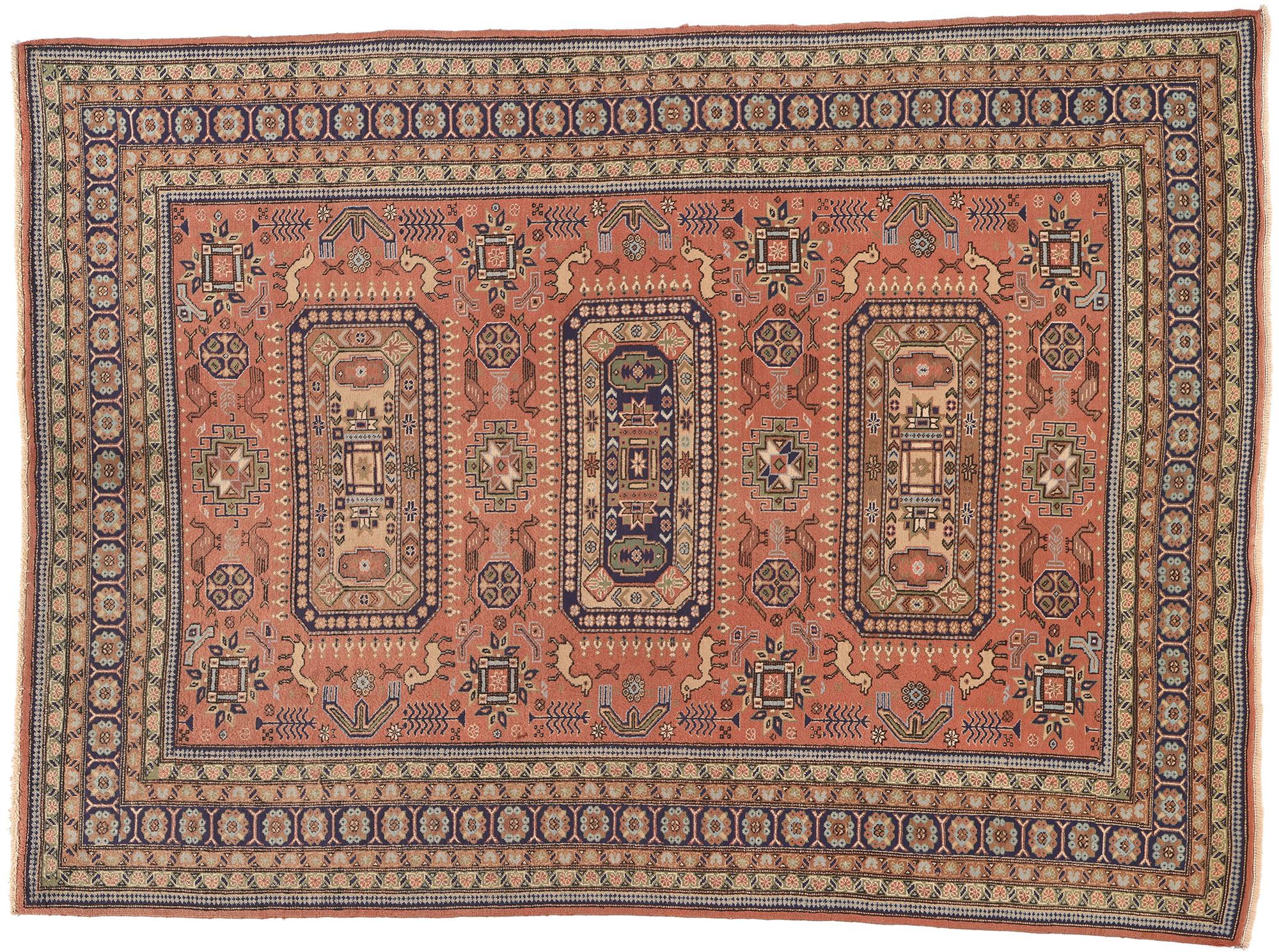 Vintage Persian Ardabil Rug, Cozy Nomad Meets Pacific Northwest Style For Sale 3