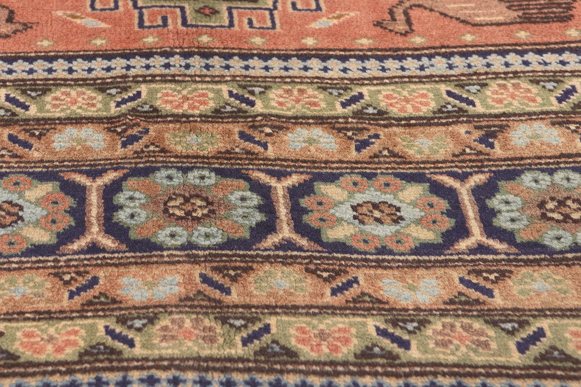 Vintage Persian Ardabil Rug, Cozy Nomad Meets Pacific Northwest Style In Good Condition For Sale In Dallas, TX