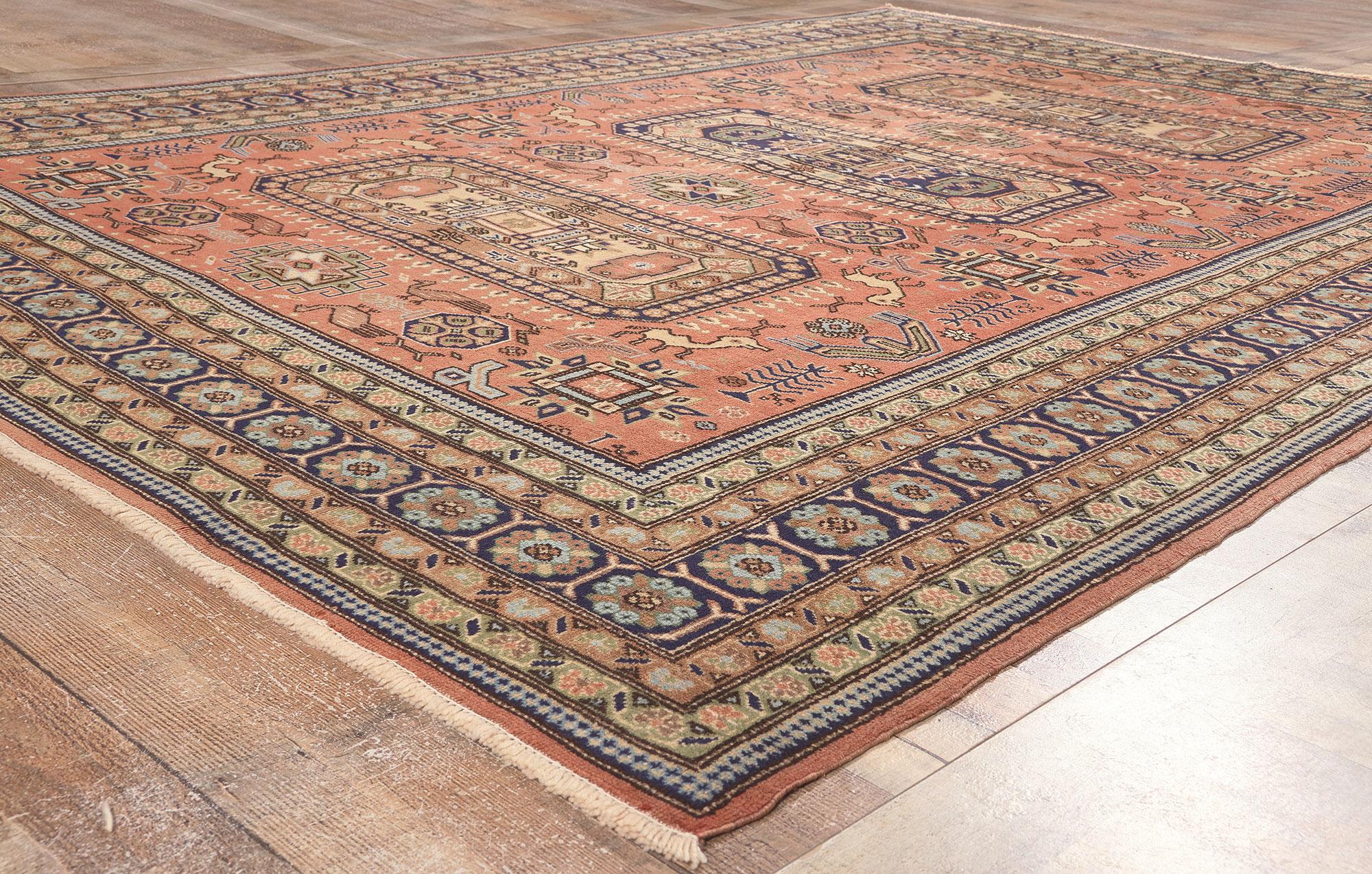 Wool 1960's Persian Ardabil Carpet with Modern Style For Sale
