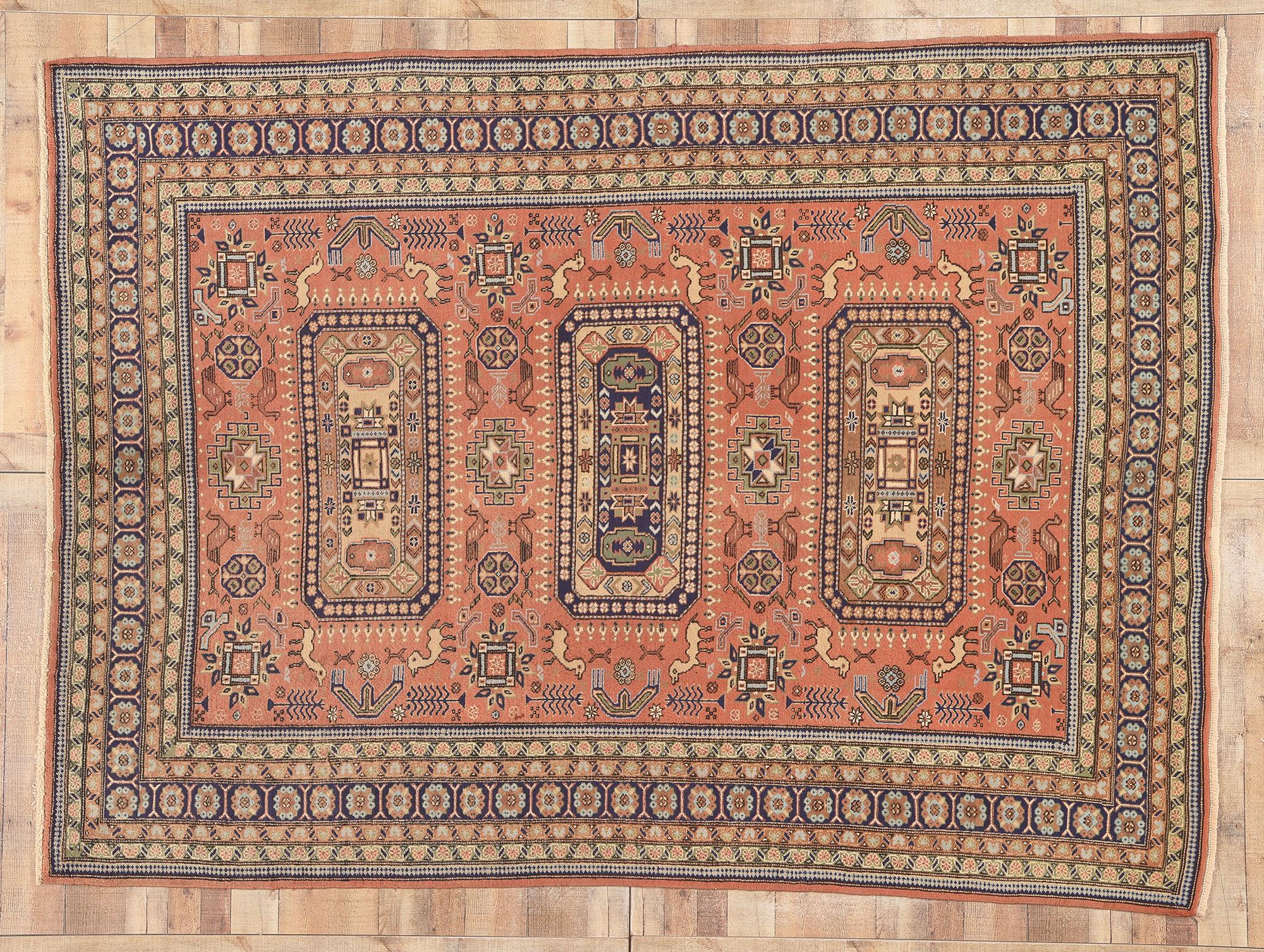 Vintage Persian Ardabil Rug, Cozy Nomad Meets Pacific Northwest Style For Sale 2