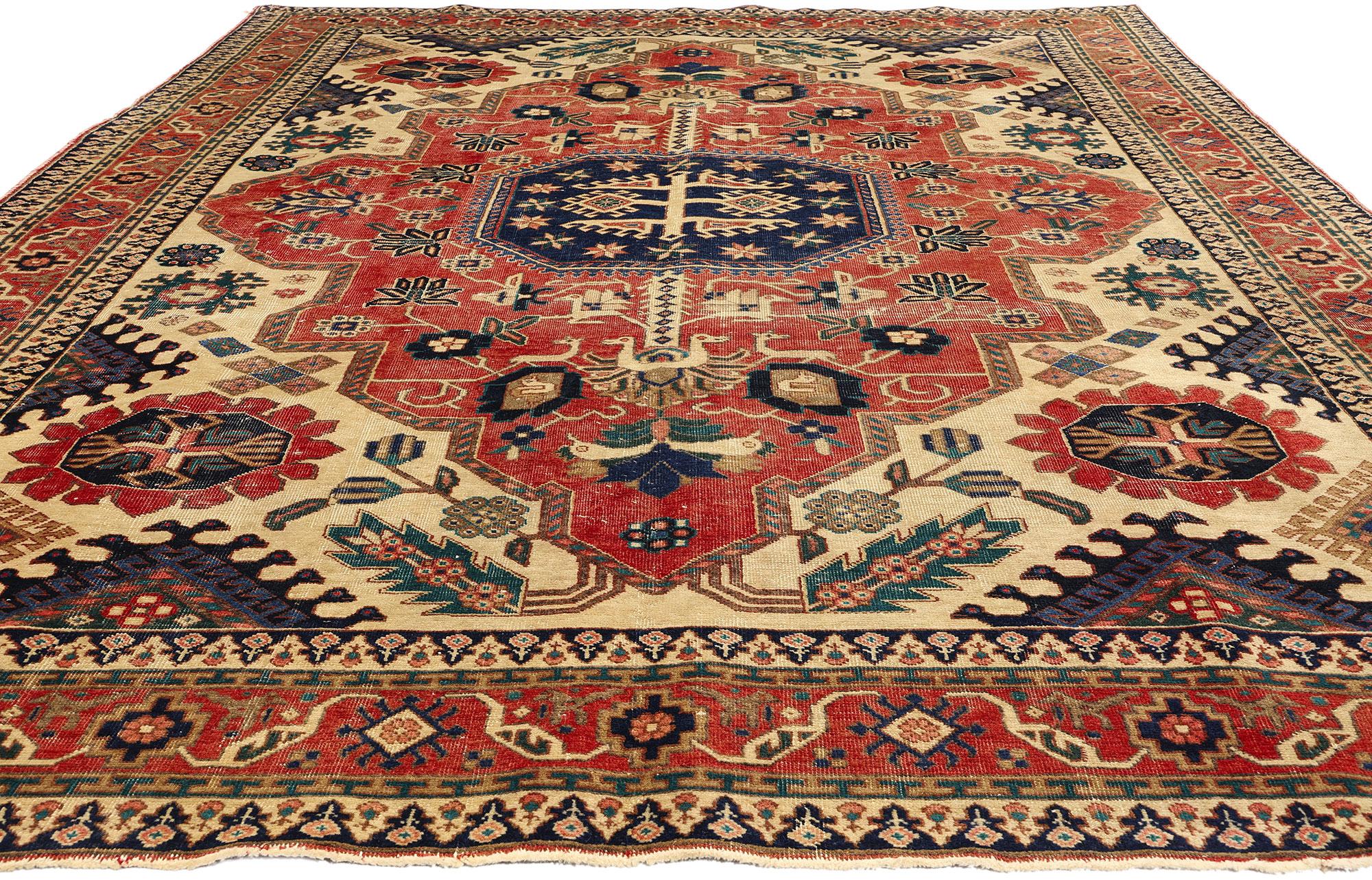 Mid-Century Modern Vintage Persian Ardabil Rug For Sale