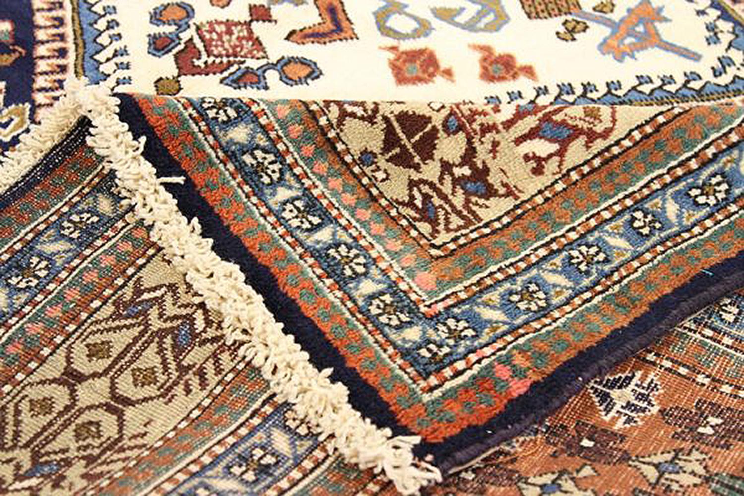Vintage Persian Ardabil Rug with Diamond Medallions in Brown and Ivory ...