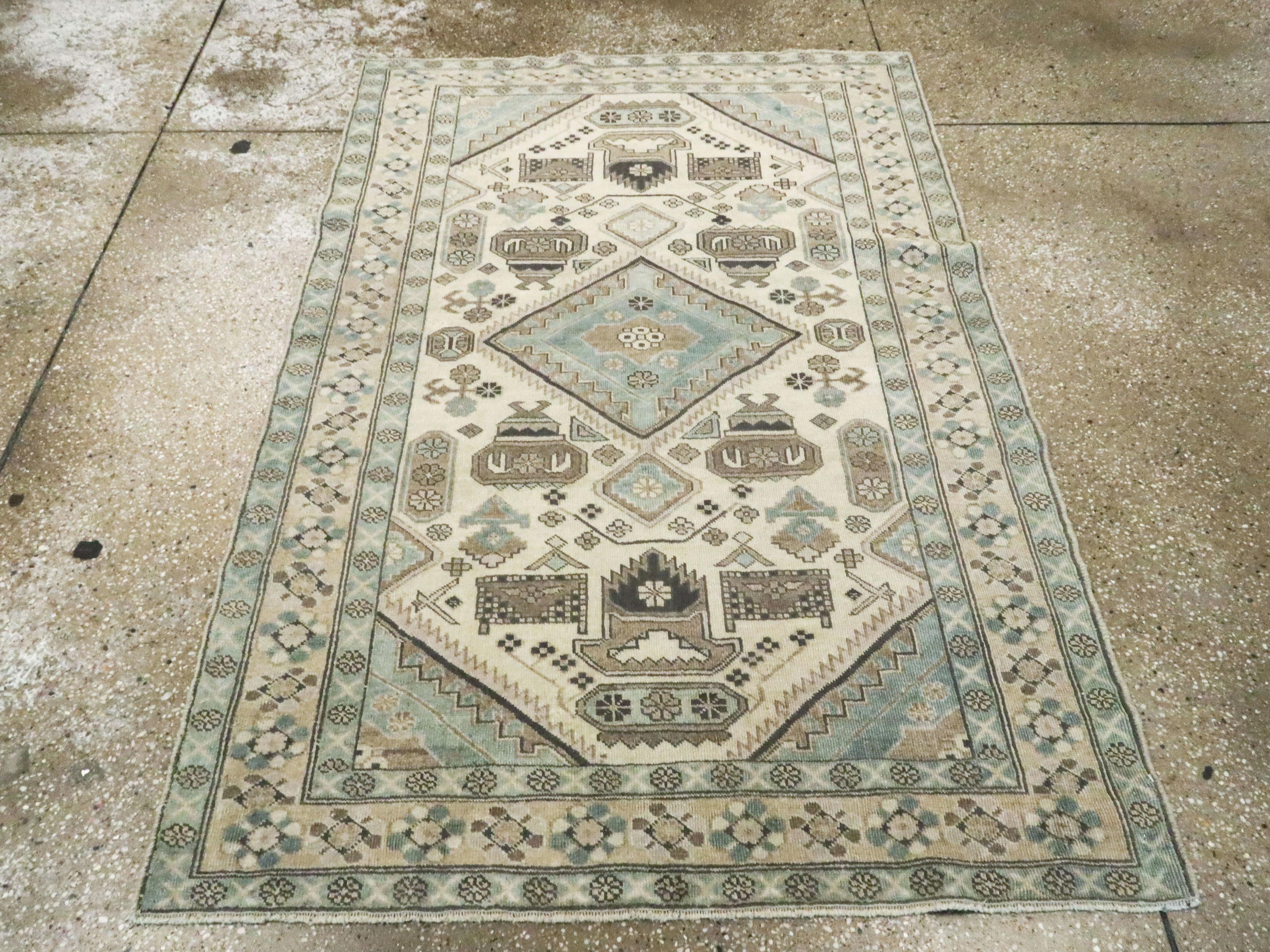 Hand-Knotted Vintage Persian Ardebil Rug For Sale