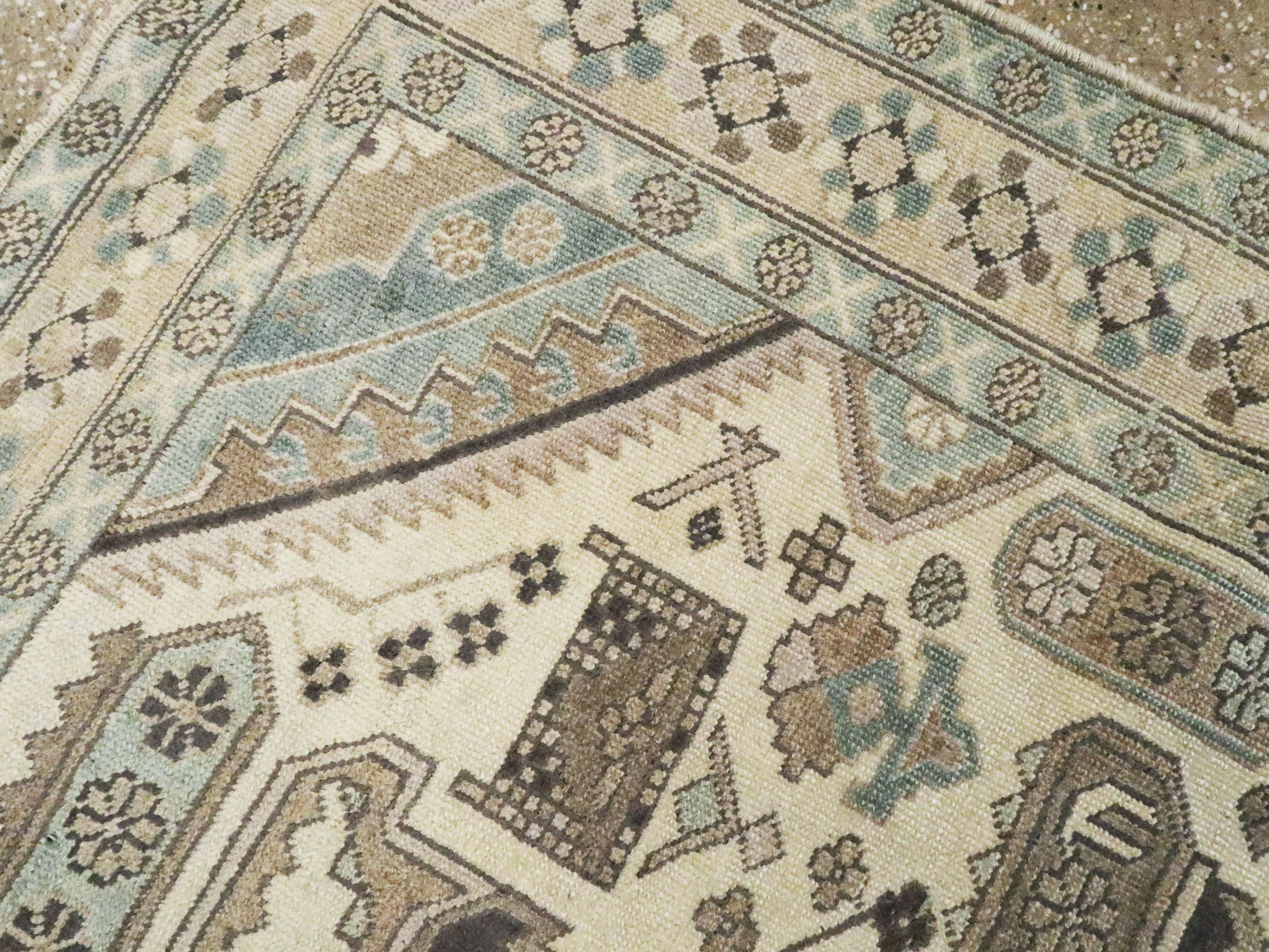 Wool Vintage Persian Ardebil Rug For Sale