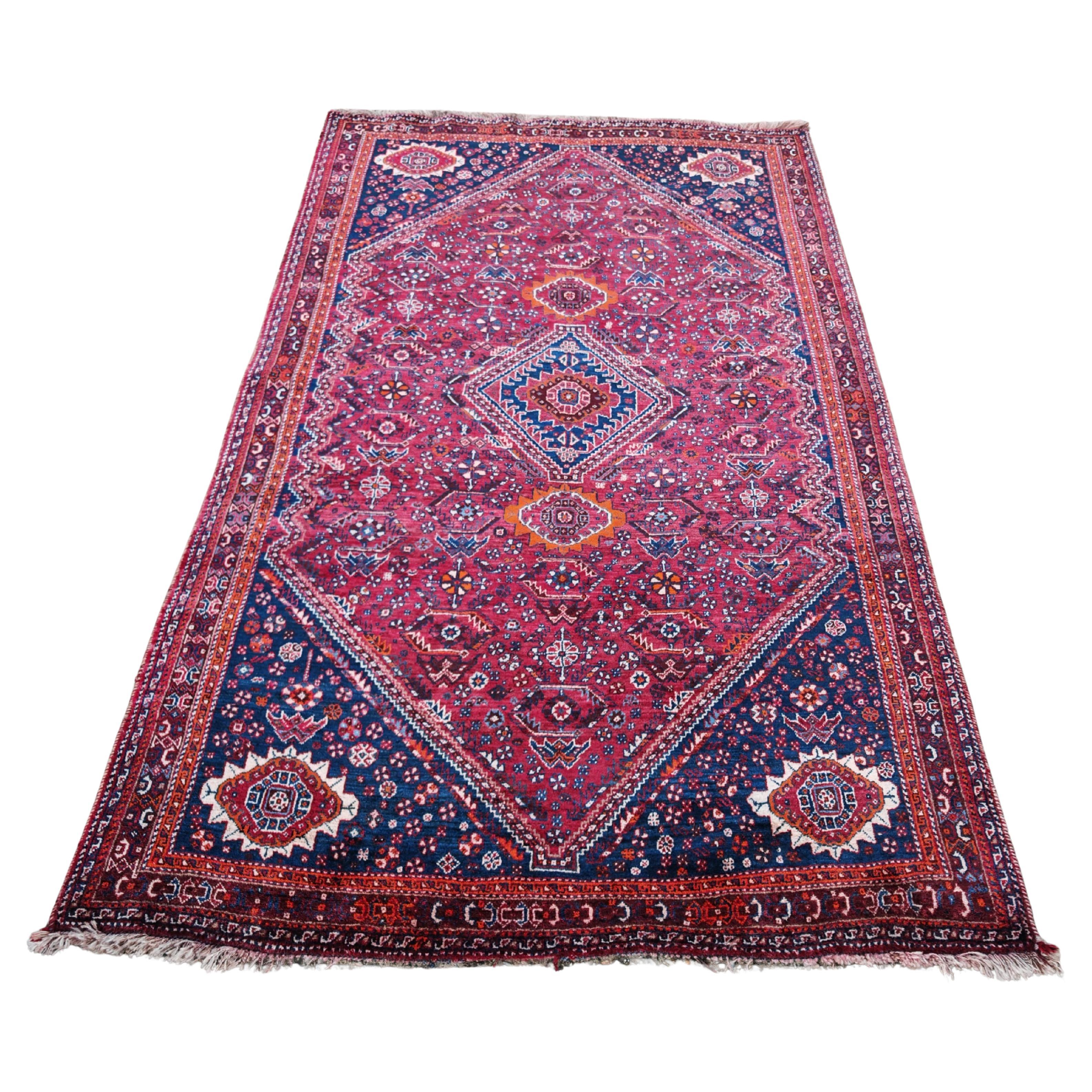 Alfombra persa vintage de colores vibrantes, Afganistán años 40